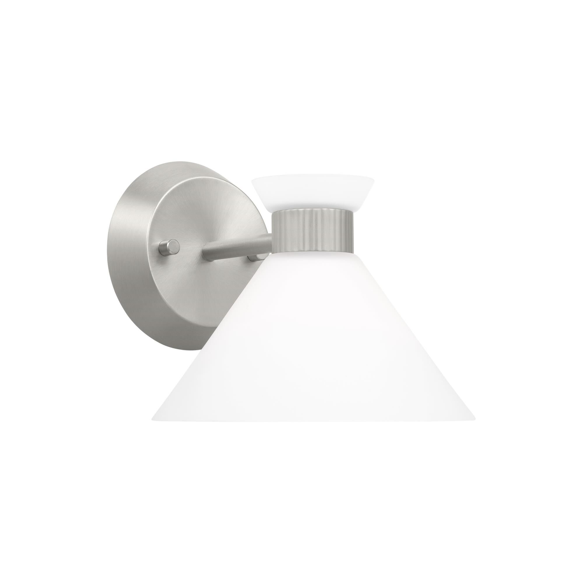 Shown in Brushed Steel finish and Etched White glass