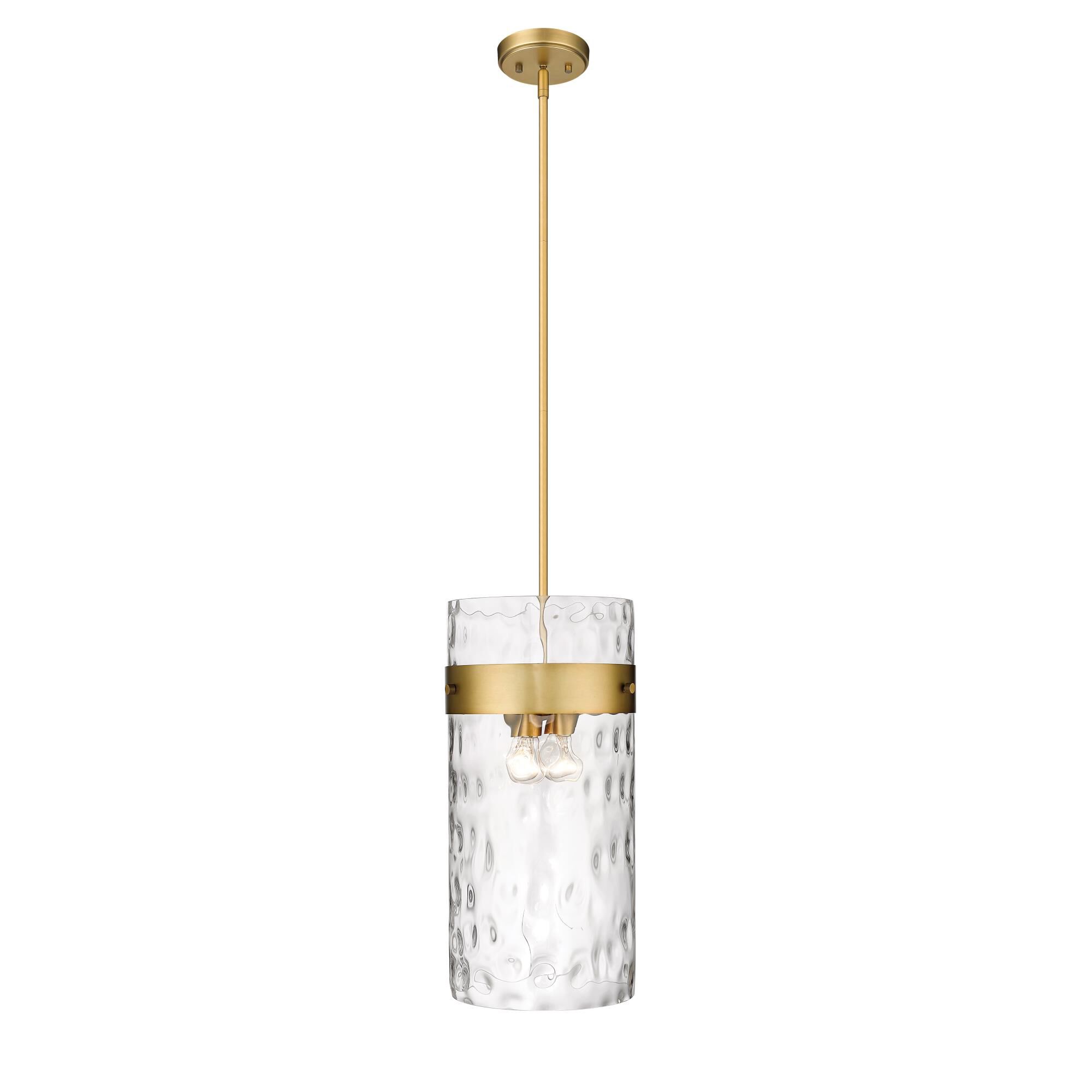 Shown in Rubbed Brass finish and Glass shade