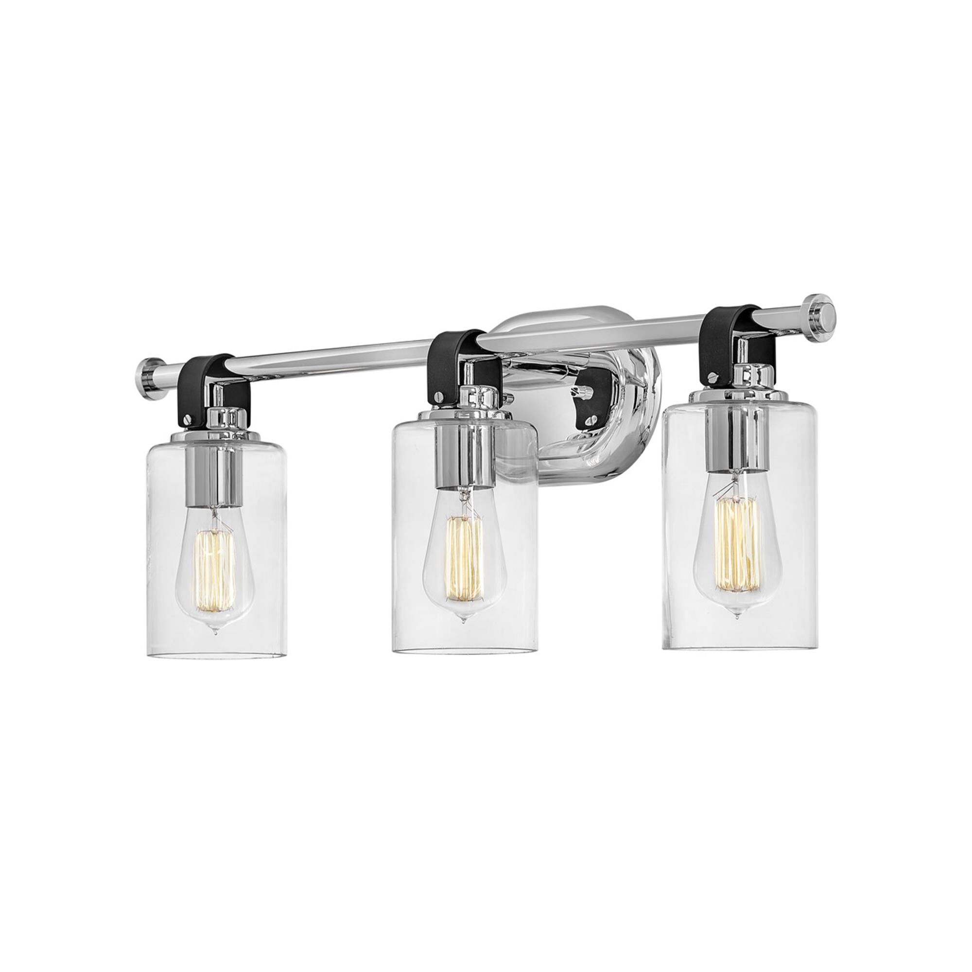 Shown in Chrome finish and Clear glass