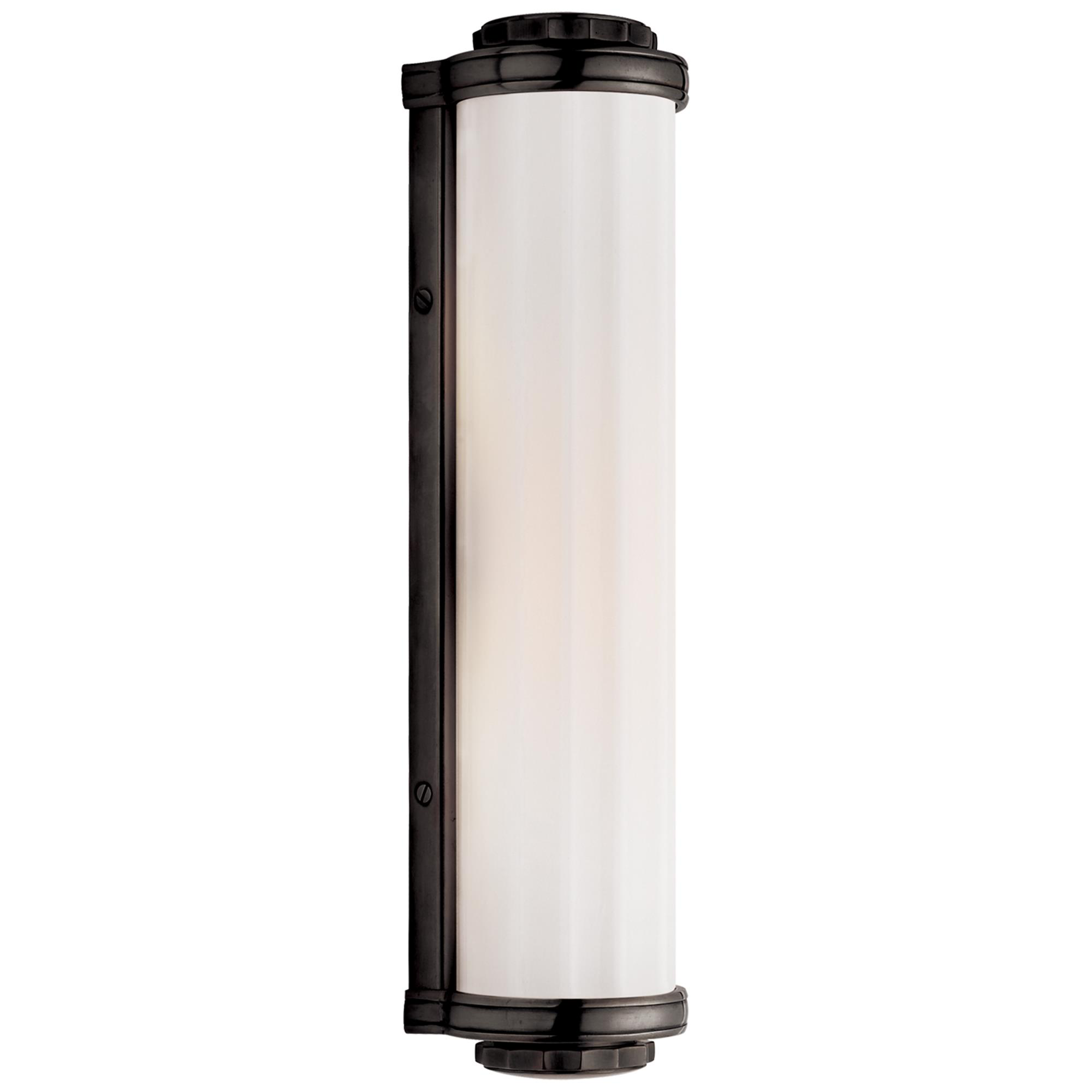 Shown in Bronze finish and White glass