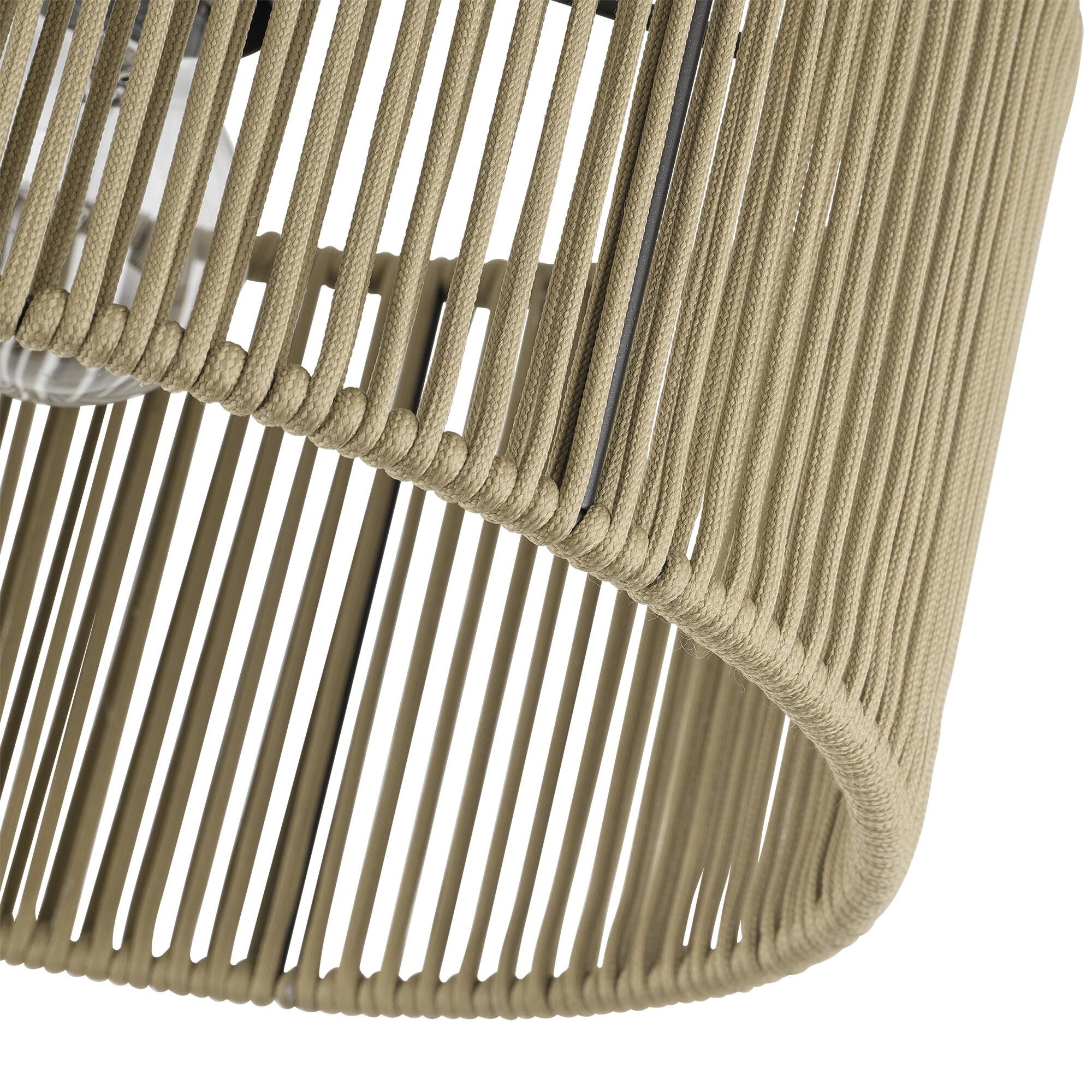 Shown in English Bronze finish and Hand-Woven Venetian Gold Color Polyester Rope shade