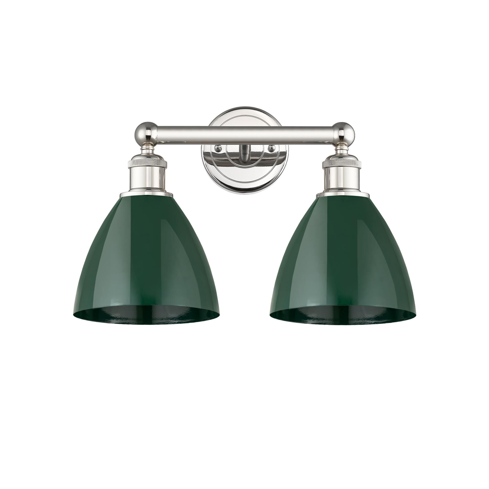 Shown in Polished Nickel finish and Green shade