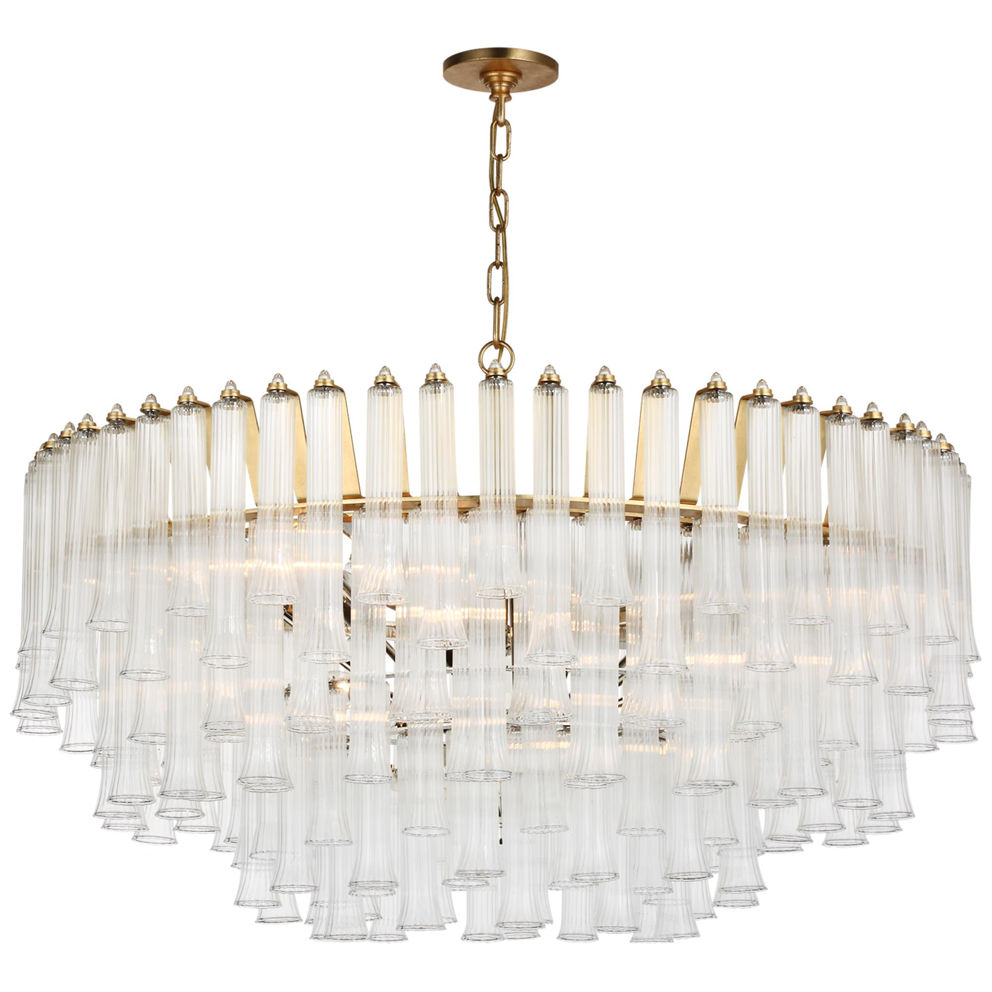 Shown in Gild finish and Clear glass