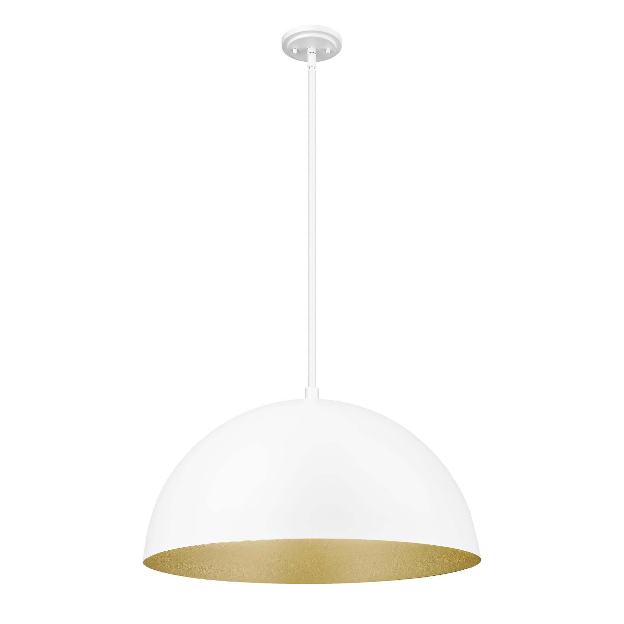 Shown in Matte White finish and Matte White and Gold shade