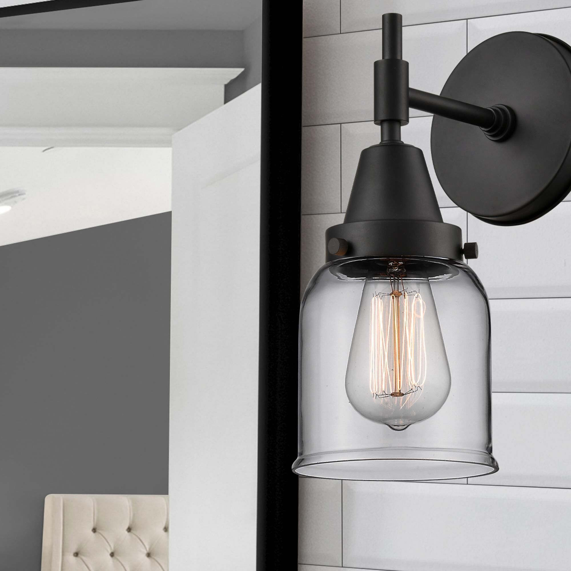 Shown in Matte Black finish and Clear Large Cone glass