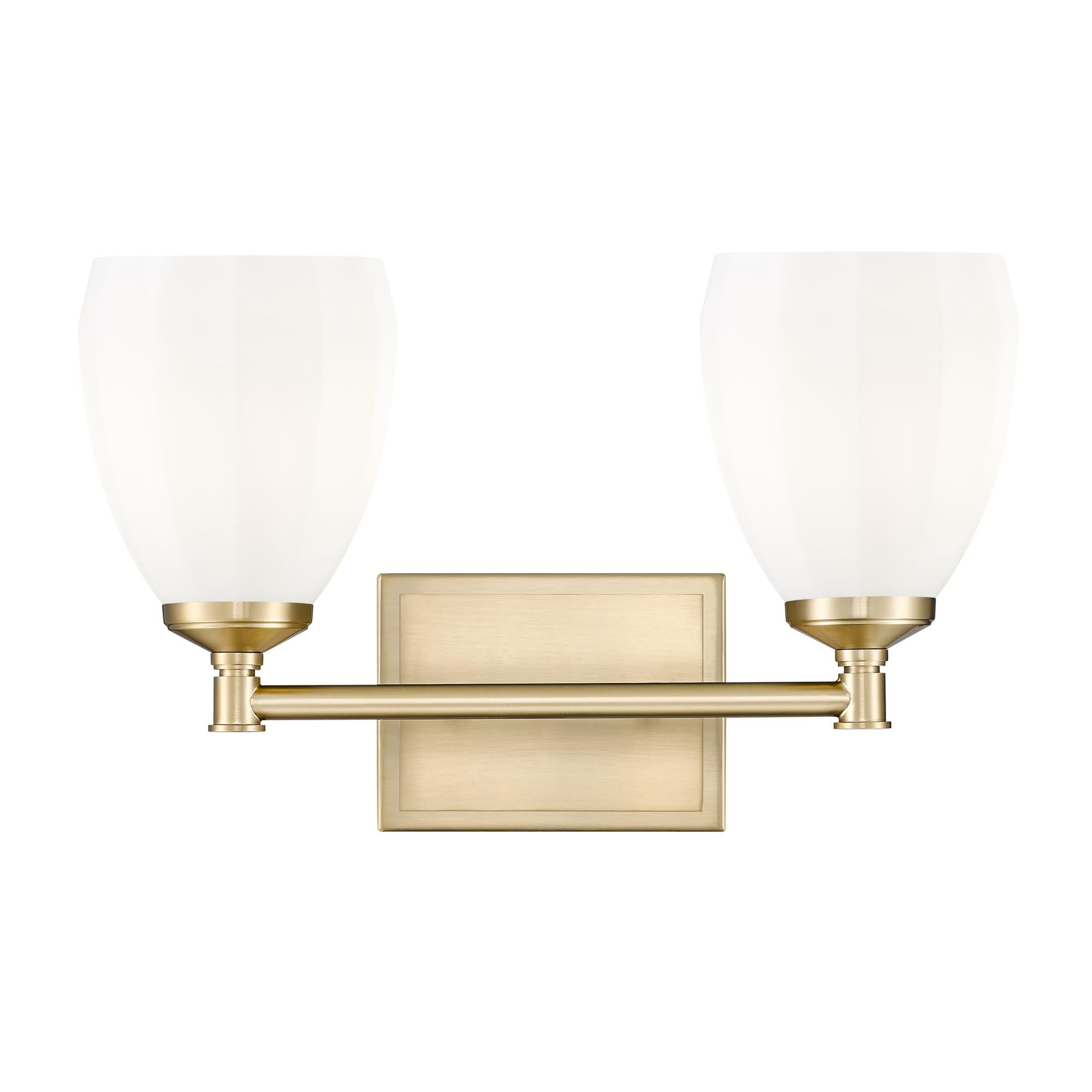Shown in Modern Gold finish and Matte Opal glass and Matte Opal shade