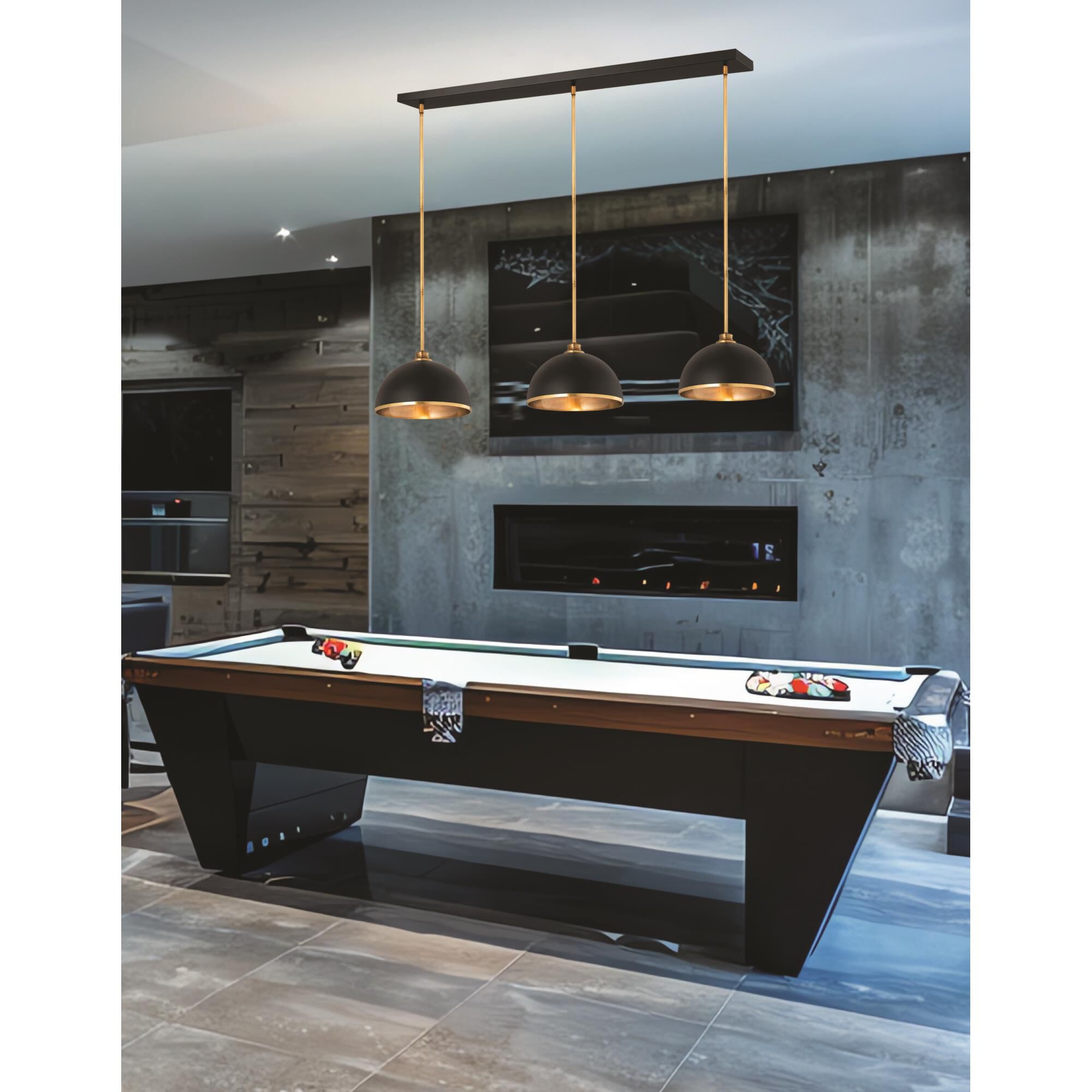 Shown in Matte Black and Rubbed Brass finish