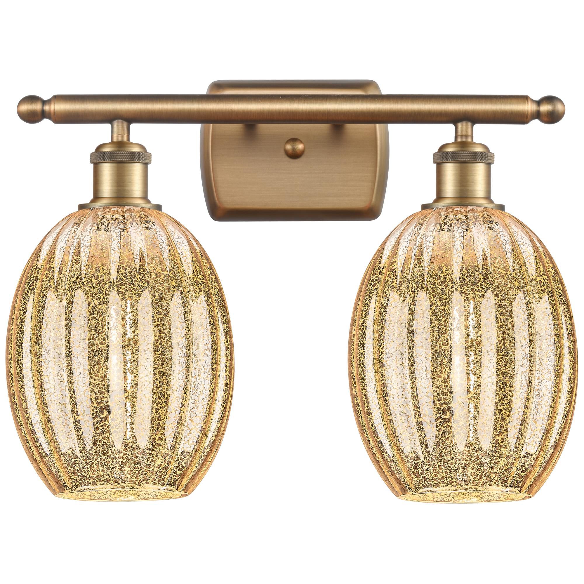 Shown in Brushed Brass finish and Mercury glass