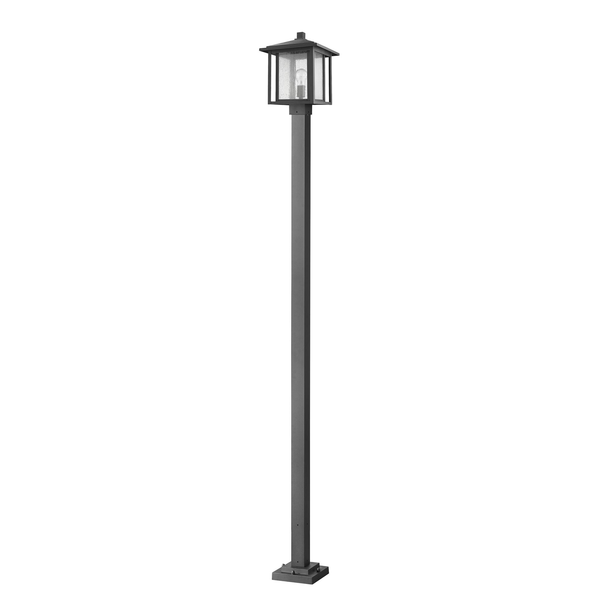 Shown in Black finish and Glass shade