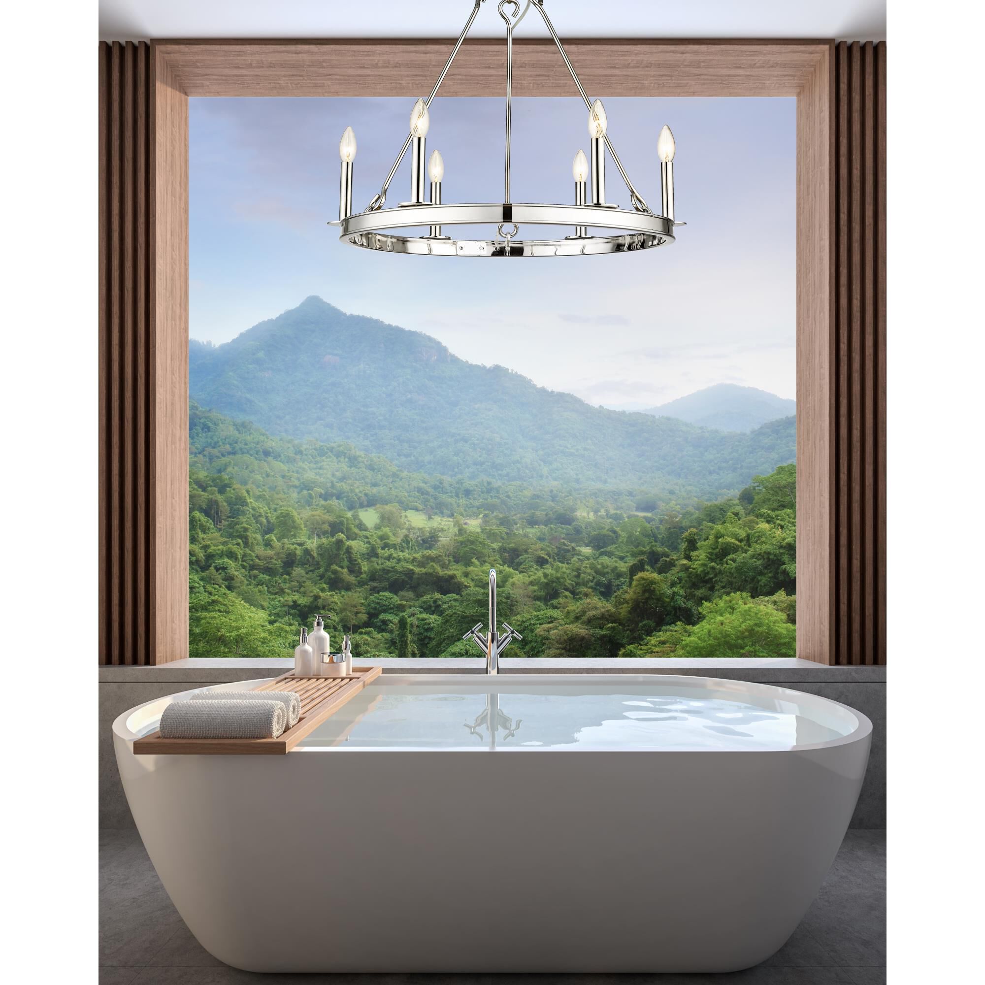 Shown in Polished Nickel finish and Steel shade