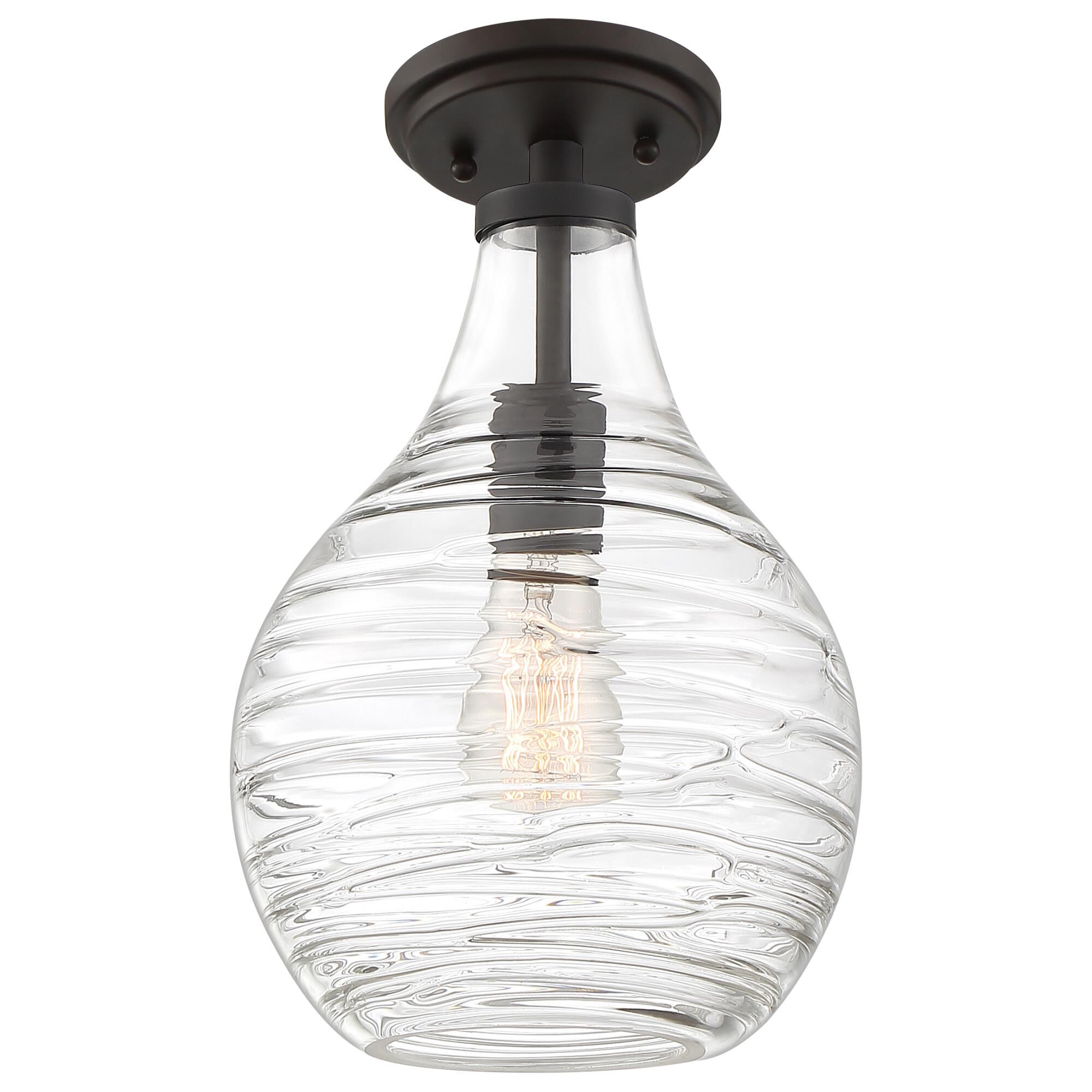 Genie 8 Inch 1 Light Semi Flush Mount by Quoizel