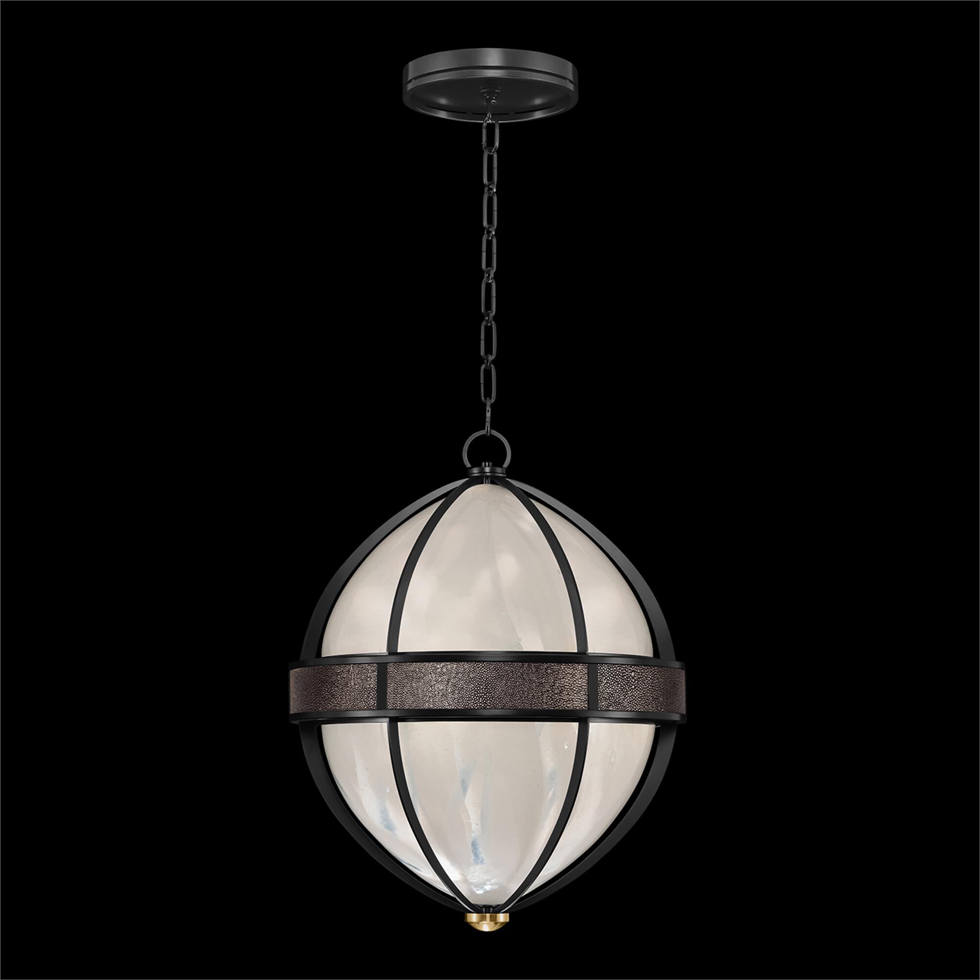 Shown in Black Iron and Brass  finish and Pebble accent