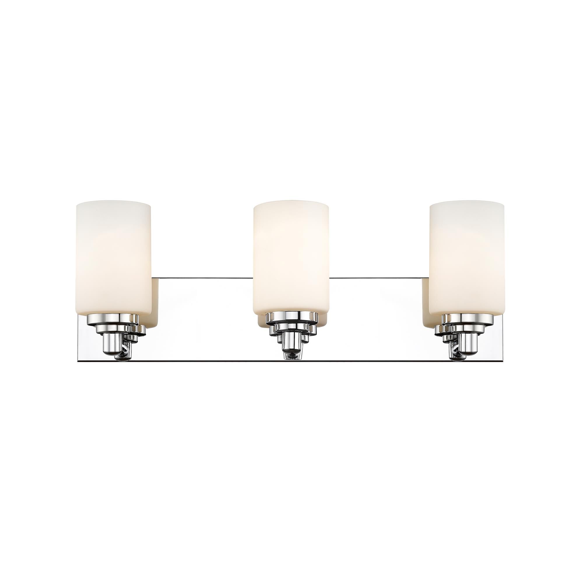 Shown in Chrome finish and Glass shade