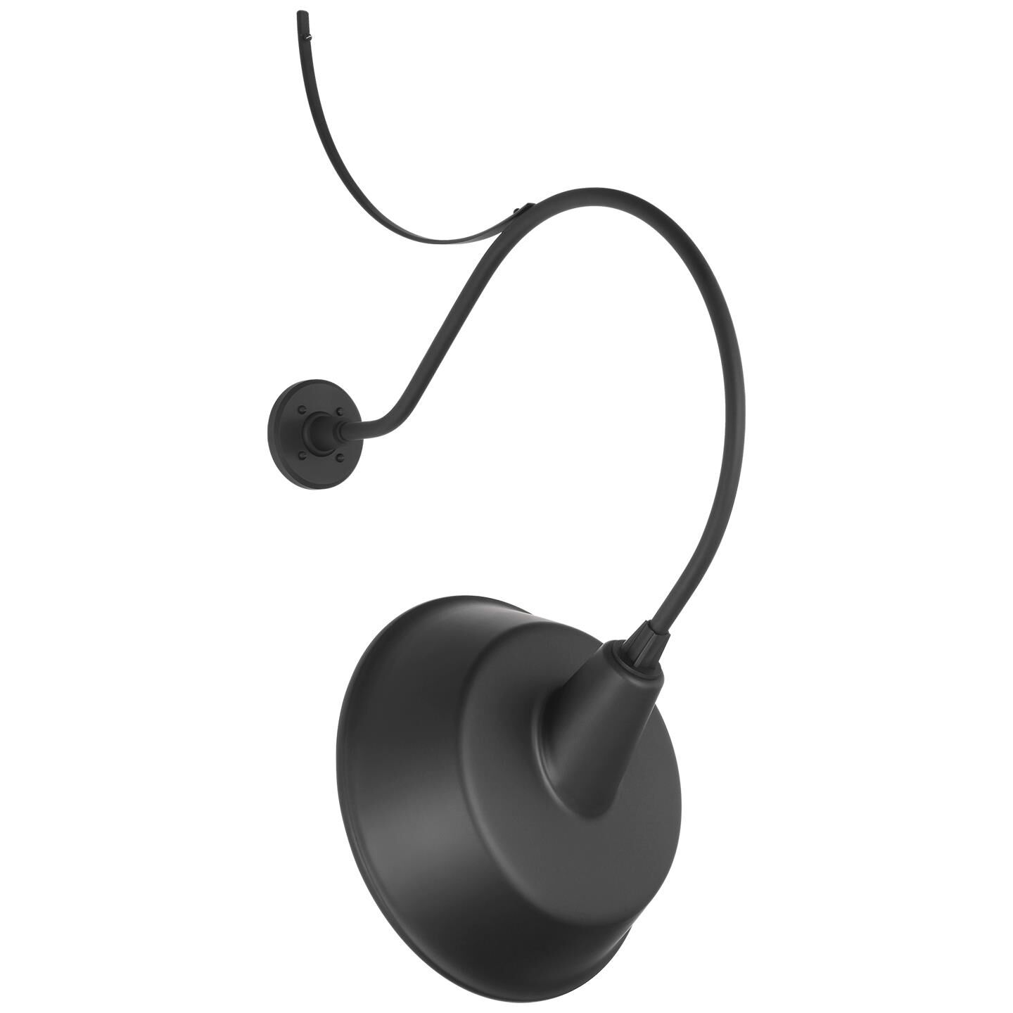 Shown in Matte Black finish and Black shade