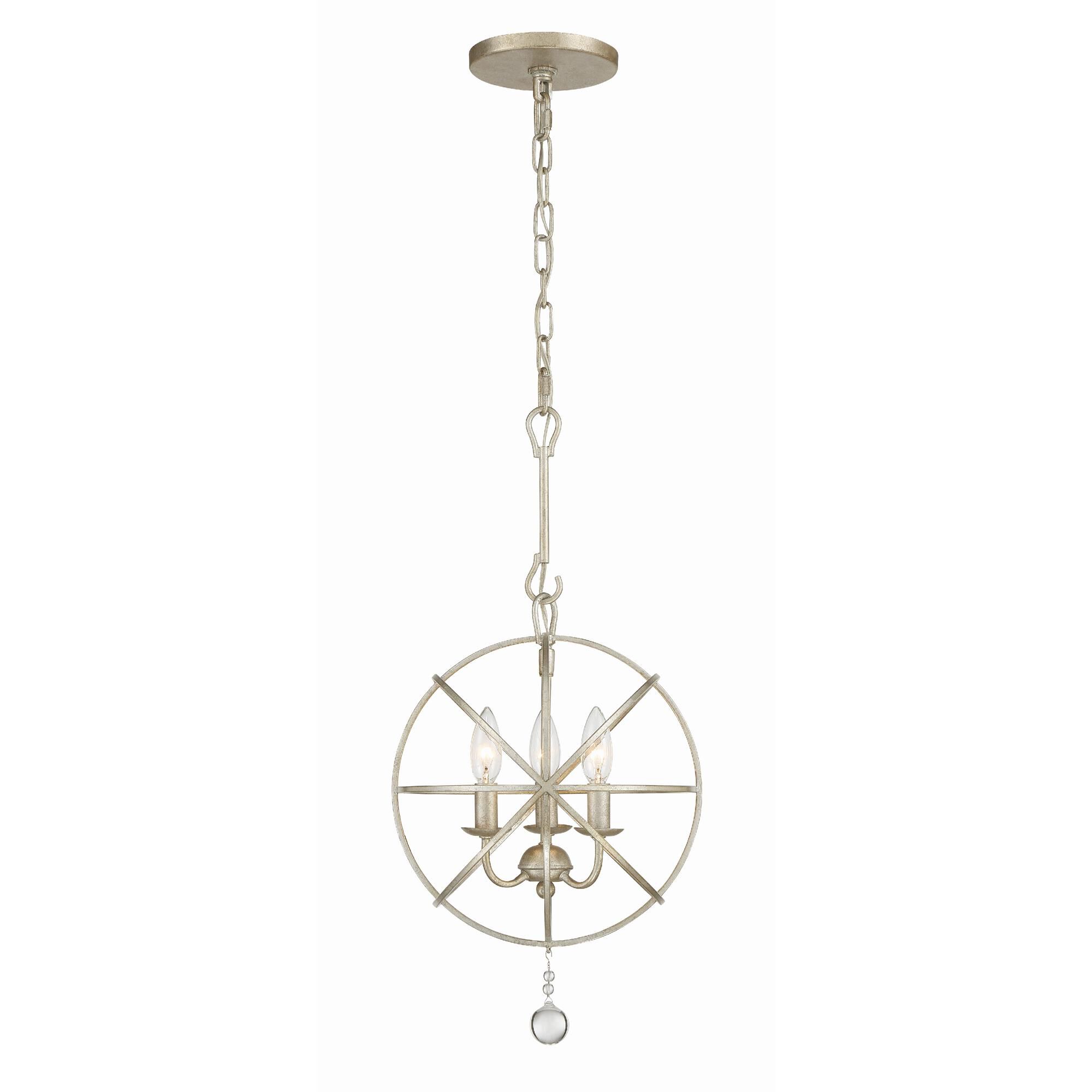 Shown in Olde Silver finish and Clear Glass Drops crystal
