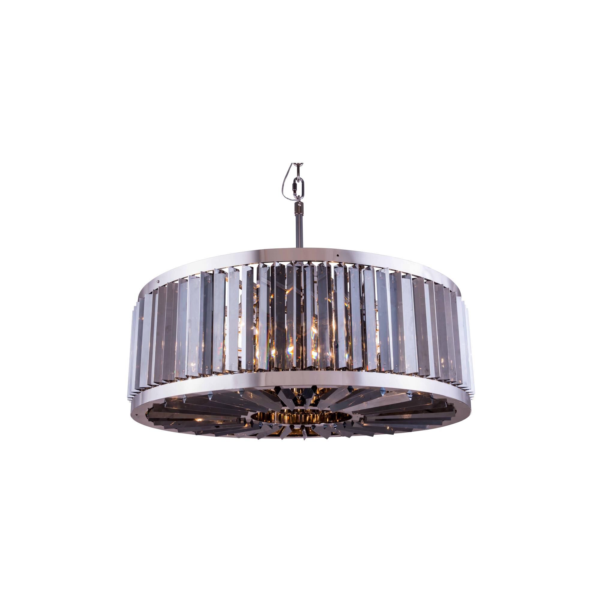 Shown in Polished Nickel finish and Royal Cut crystal and Silver Shade (Grey) accent