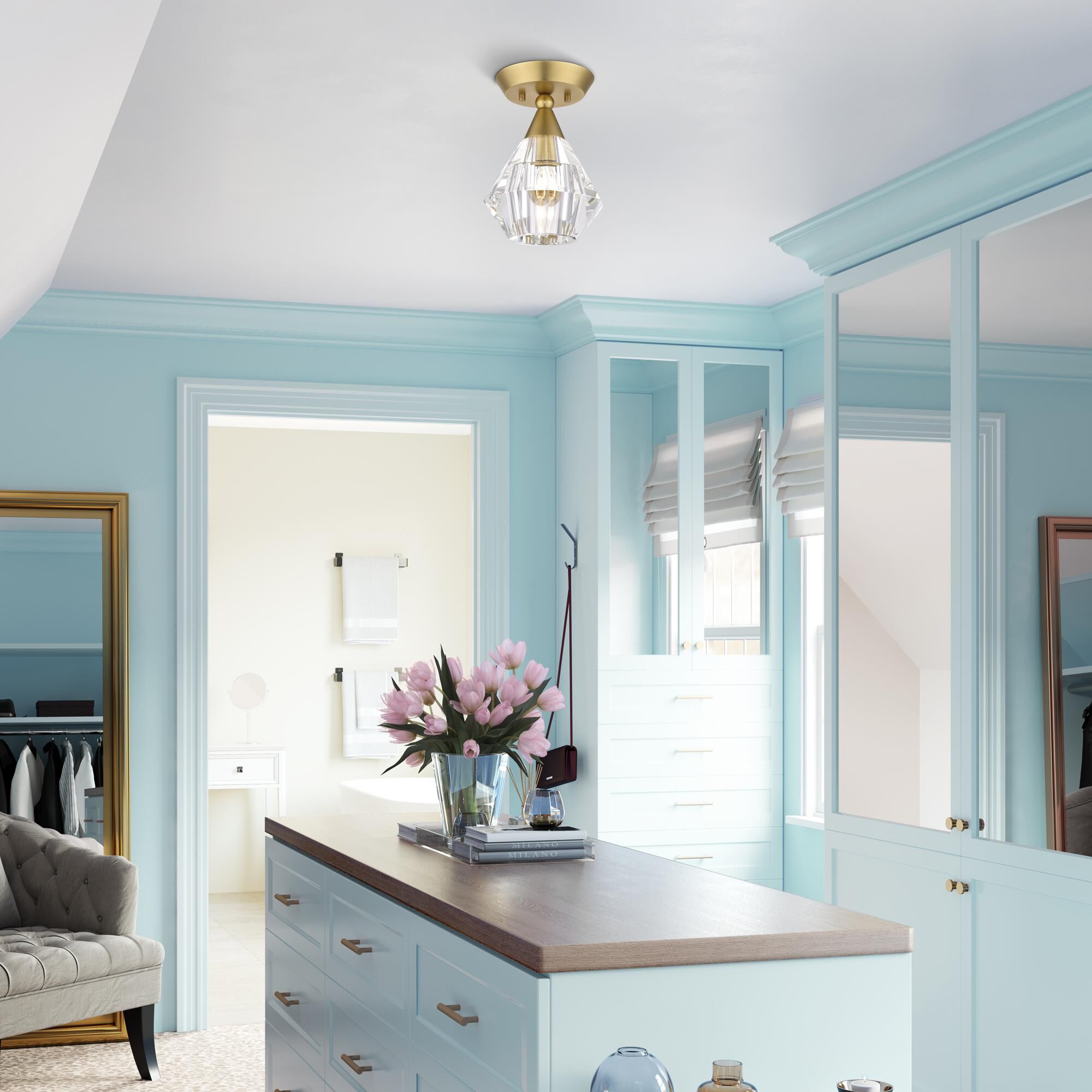 Brussels 1 Light Semi Flush Mount by Livex Lighting