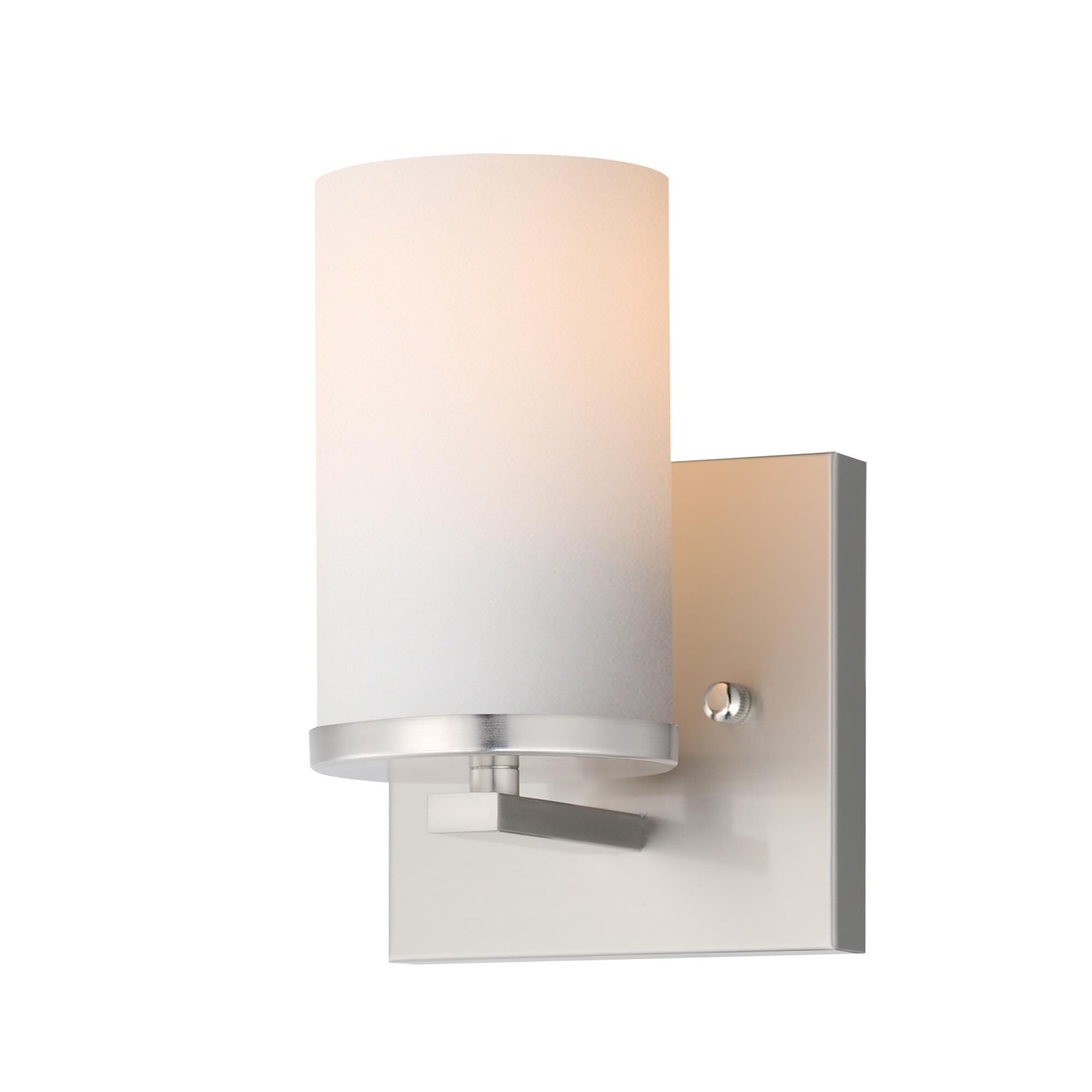 Shown in Satin Nickel finish and Satin White glass