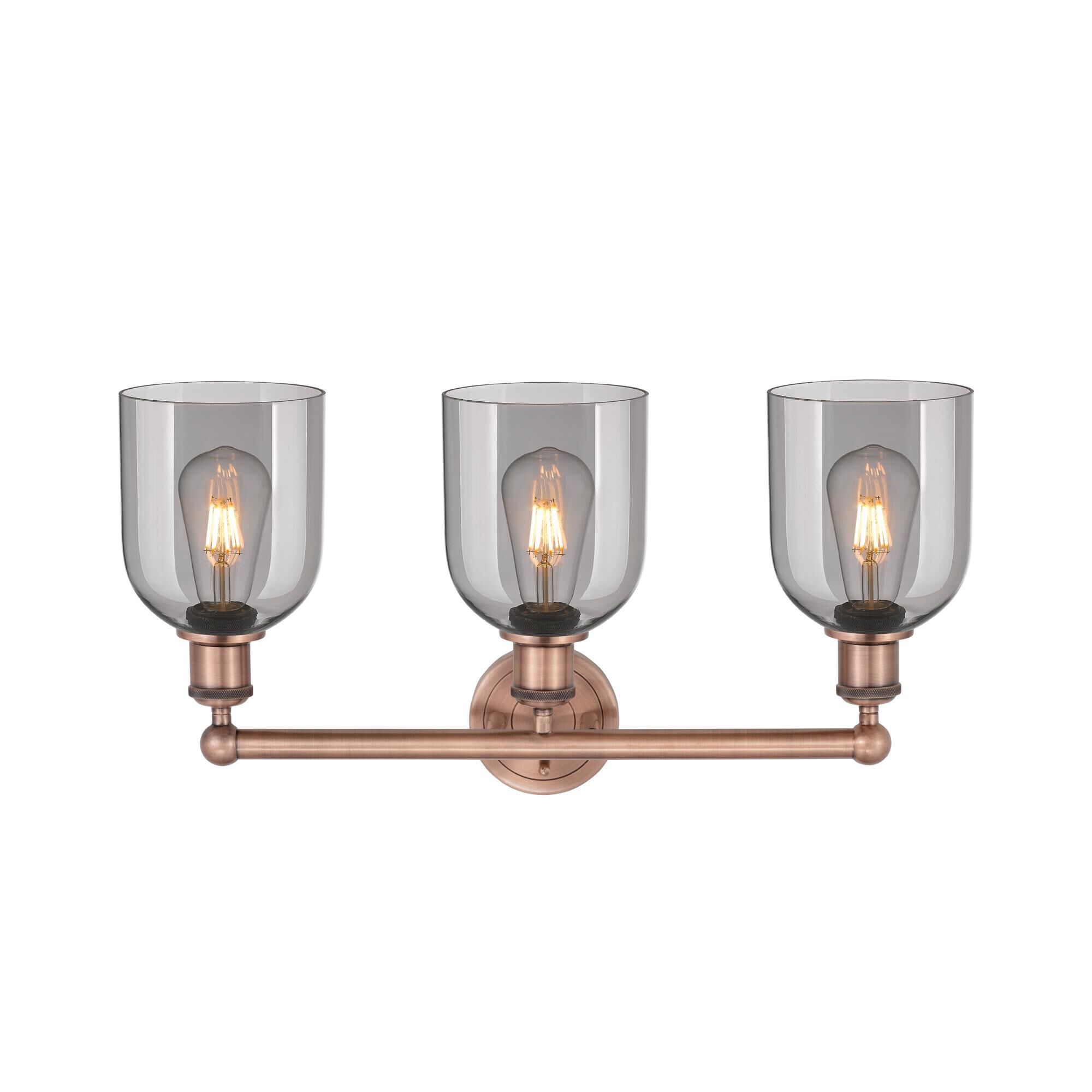 Shown in Antique Copper finish and Light Smoke glass
