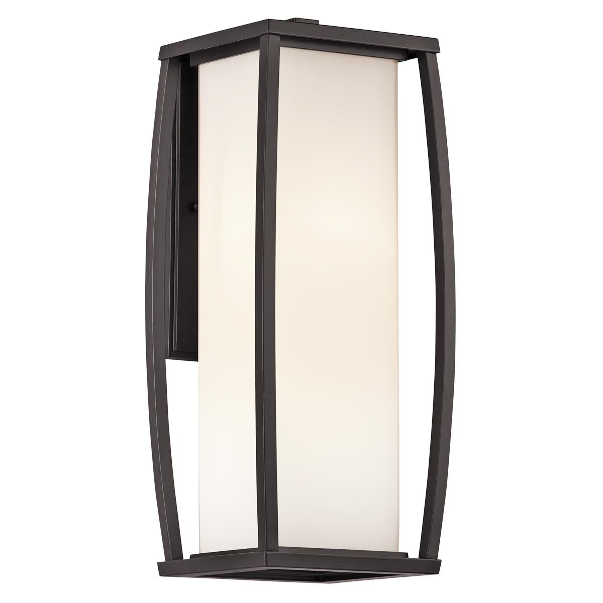 Shown in Architectural Bronze finish and Satin Etched Cased Opal glass