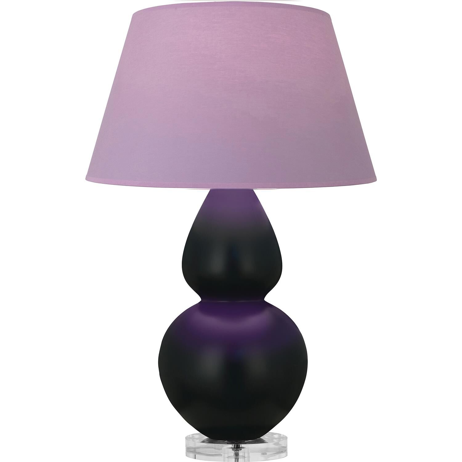 Shown in Matte Obsidian finish and Lavender and Plum shade and Lucite accent