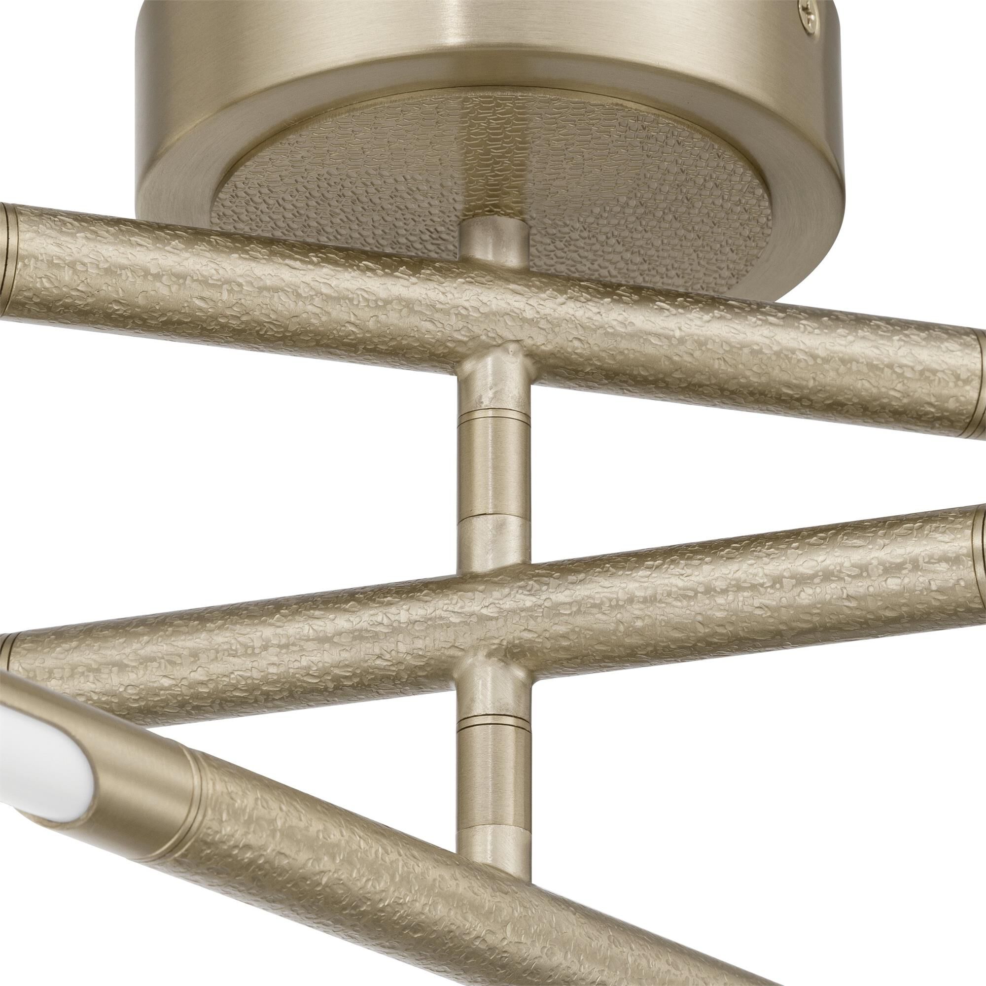 Shown in Champagne Gold finish and White glass
