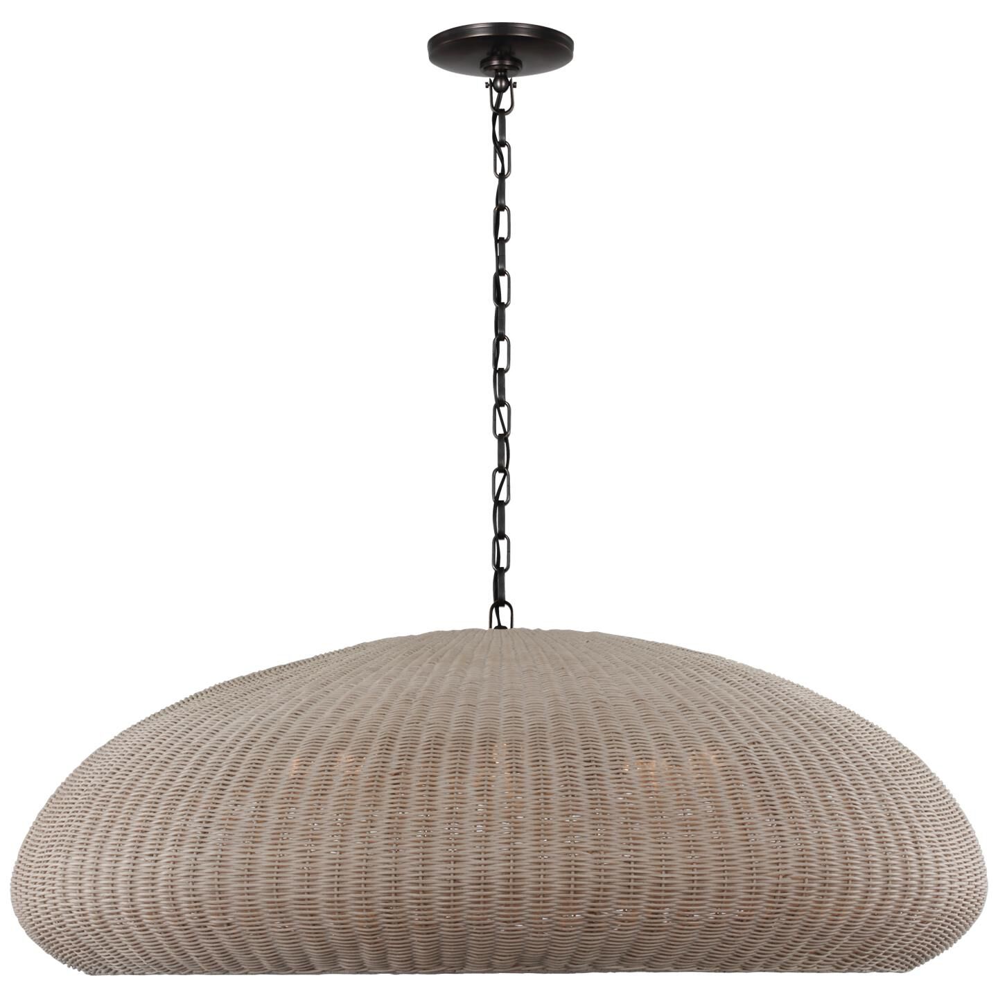Shown in Bronze finish and Ash Wicker shade