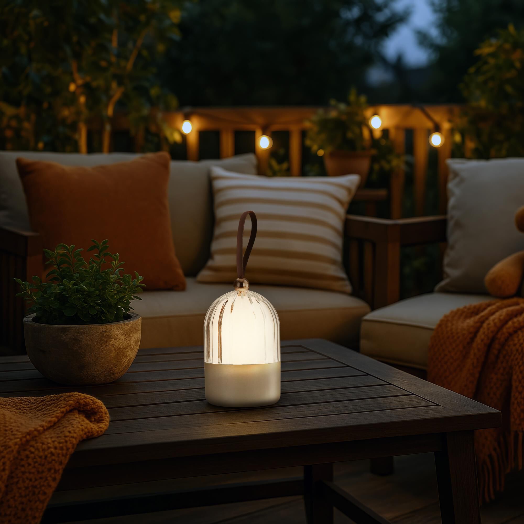 Lunari 9 Inch Outdoor Table Lamp by Golden Lighting