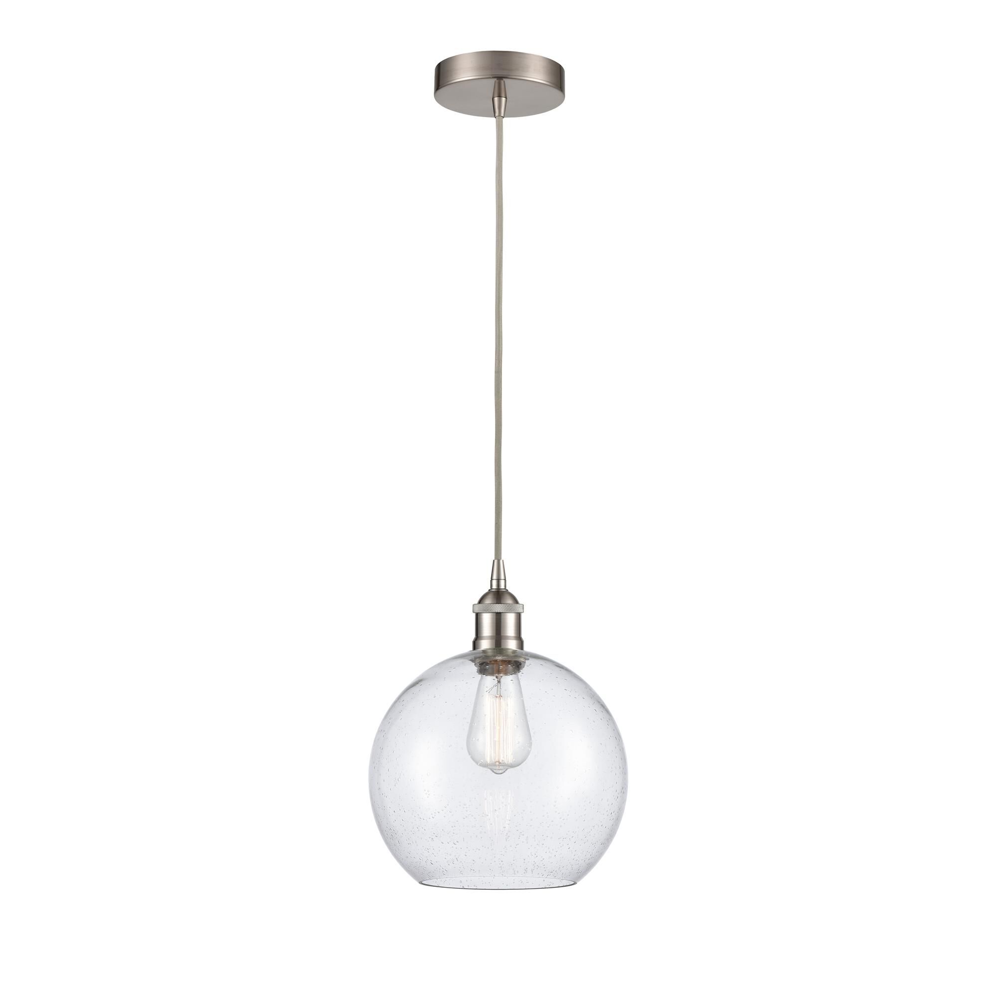 Shown in Brushed Satin Nickel finish and Seedy Large Athens glass