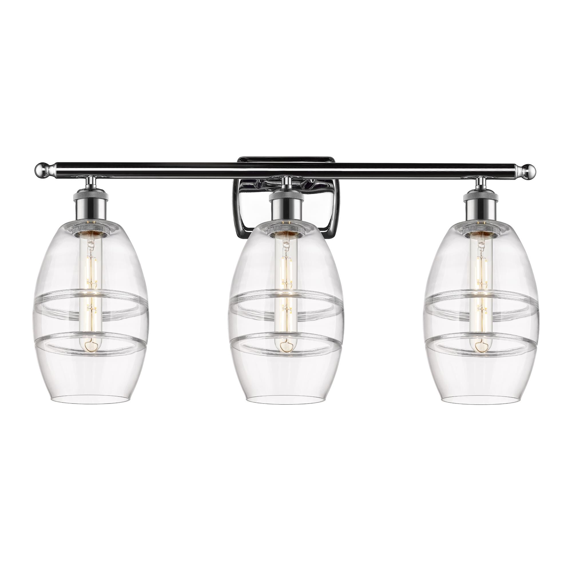 Shown in Polished Chrome finish and Clear glass