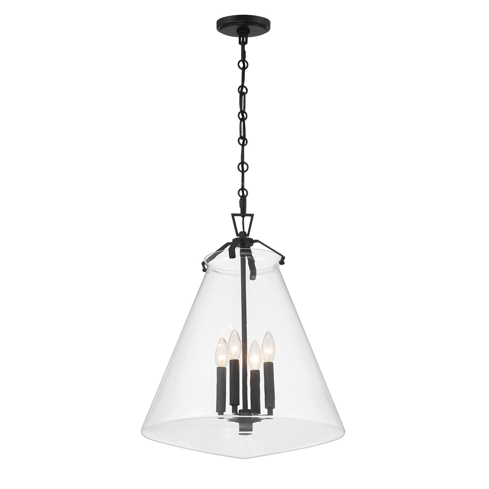 Shown in Matte Black finish and Clear glass