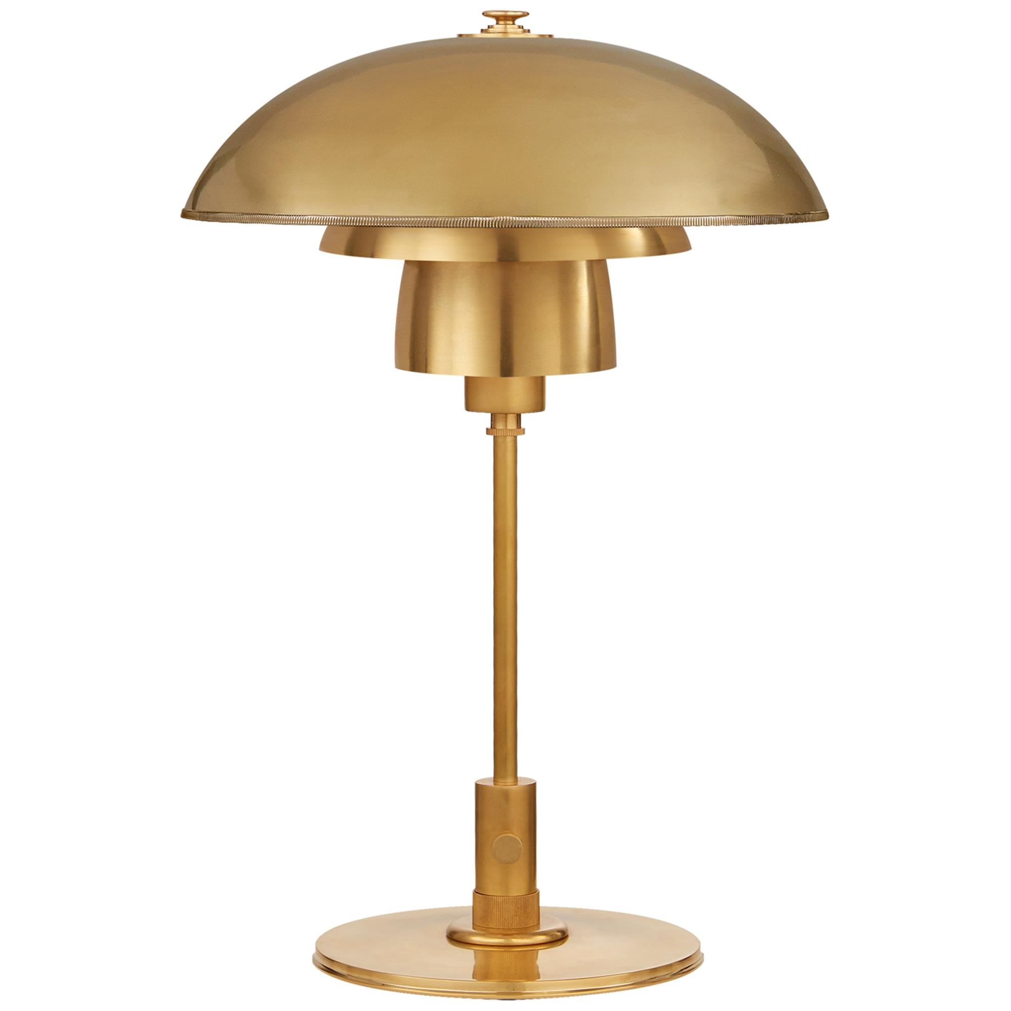 Shown in Hand-Rubbed Antique Brass finish and Hand-Rubbed Antique Brass shade