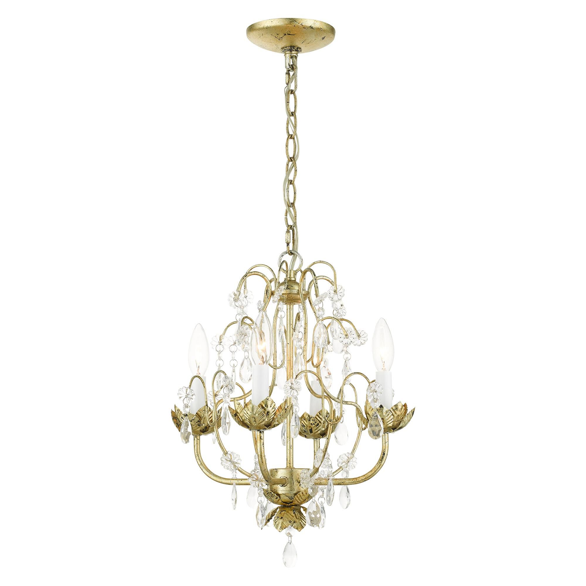 Shown in Winter Gold finish and Clear Crystal Accents glass and Clear Crystal Accents shade