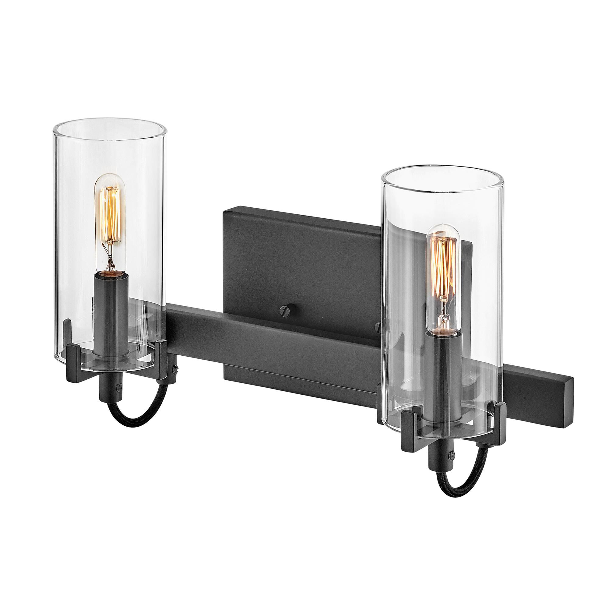 Shown in Black finish and Clear glass