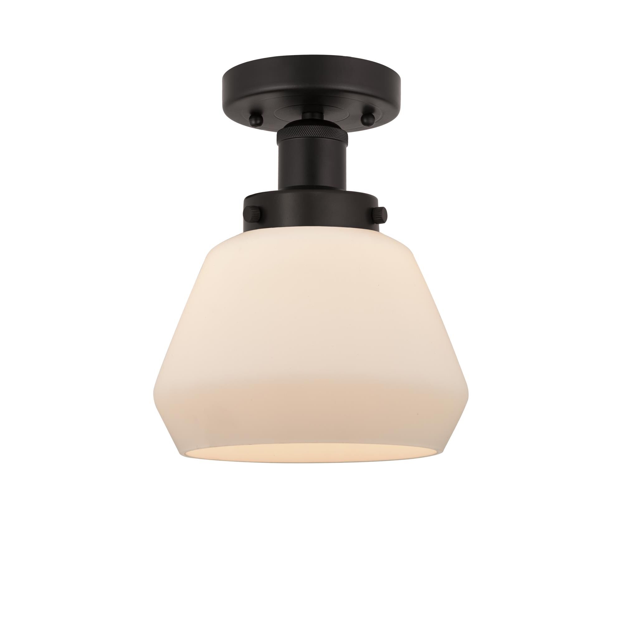 Shown in Oil Rubbed Bronze, Matte White finish and Matte White glass and Matte White Glass shade