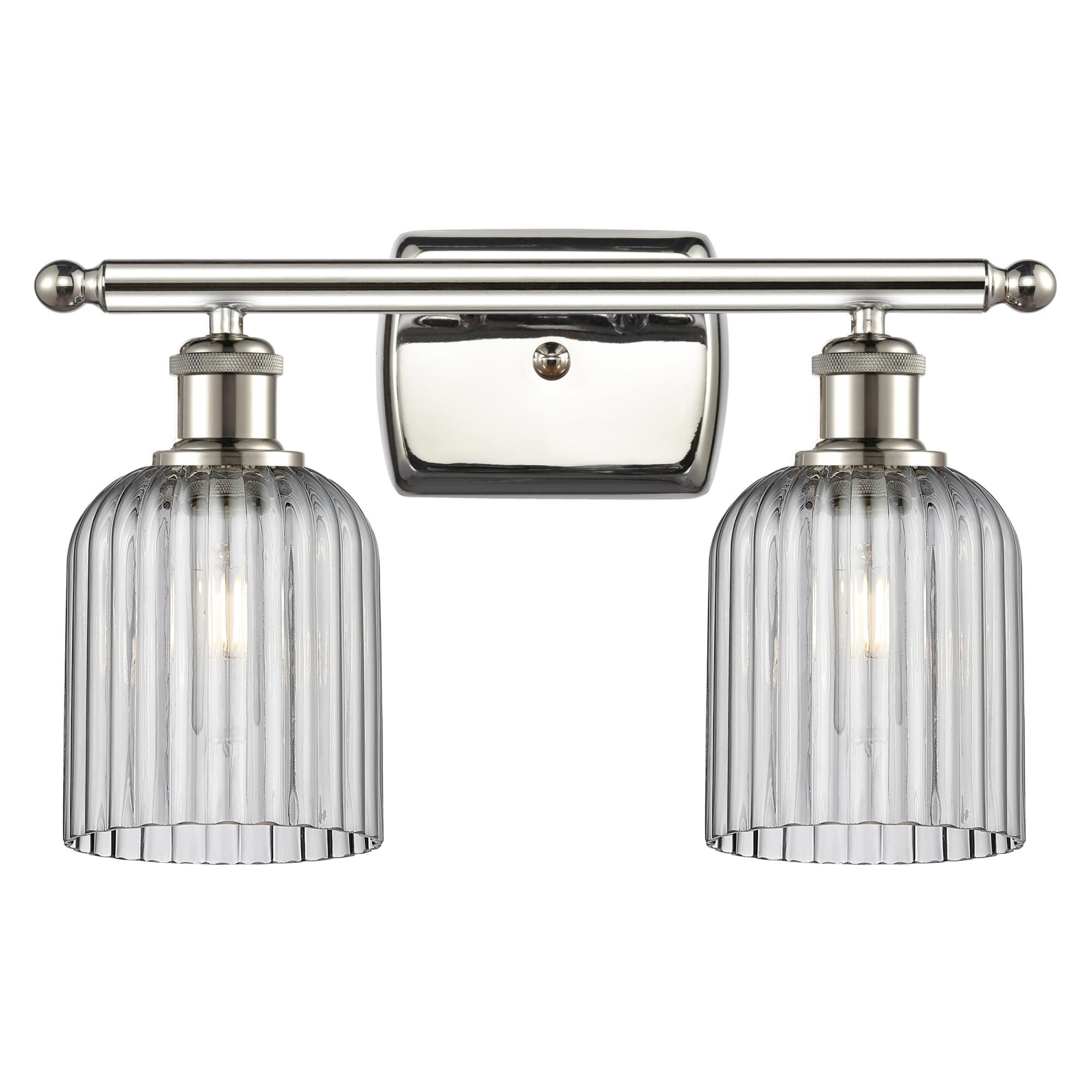 Shown in Polished Nickel finish and Light Smoke shade