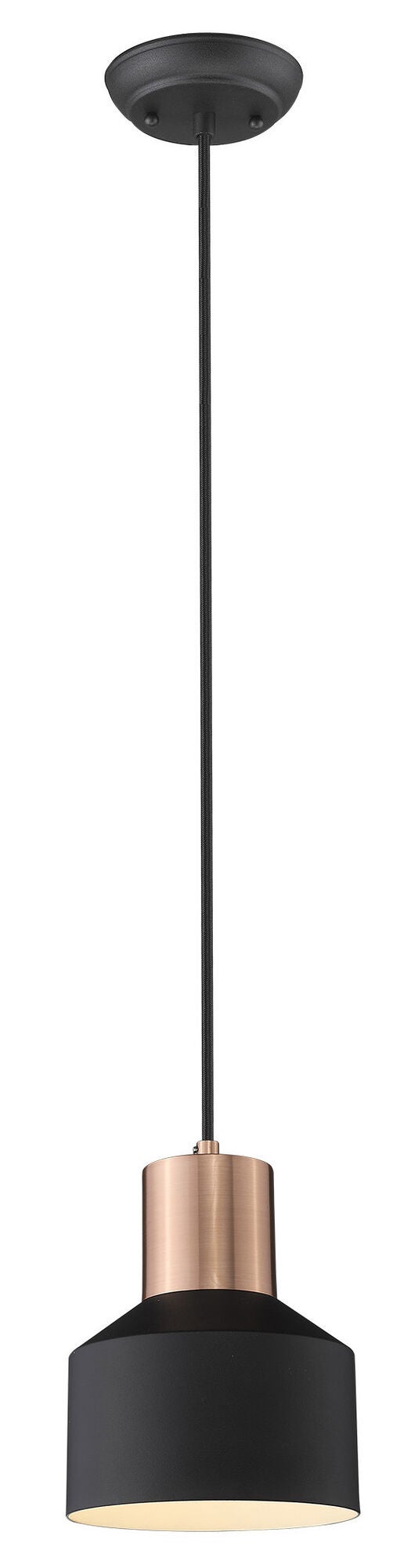 Shown in Matte Black finish and Matte Black glass and Black Metal Drum shade