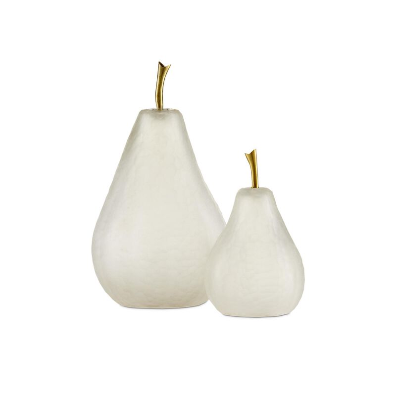 Glass Pear Sculpture Set of 2 by Currey & Company