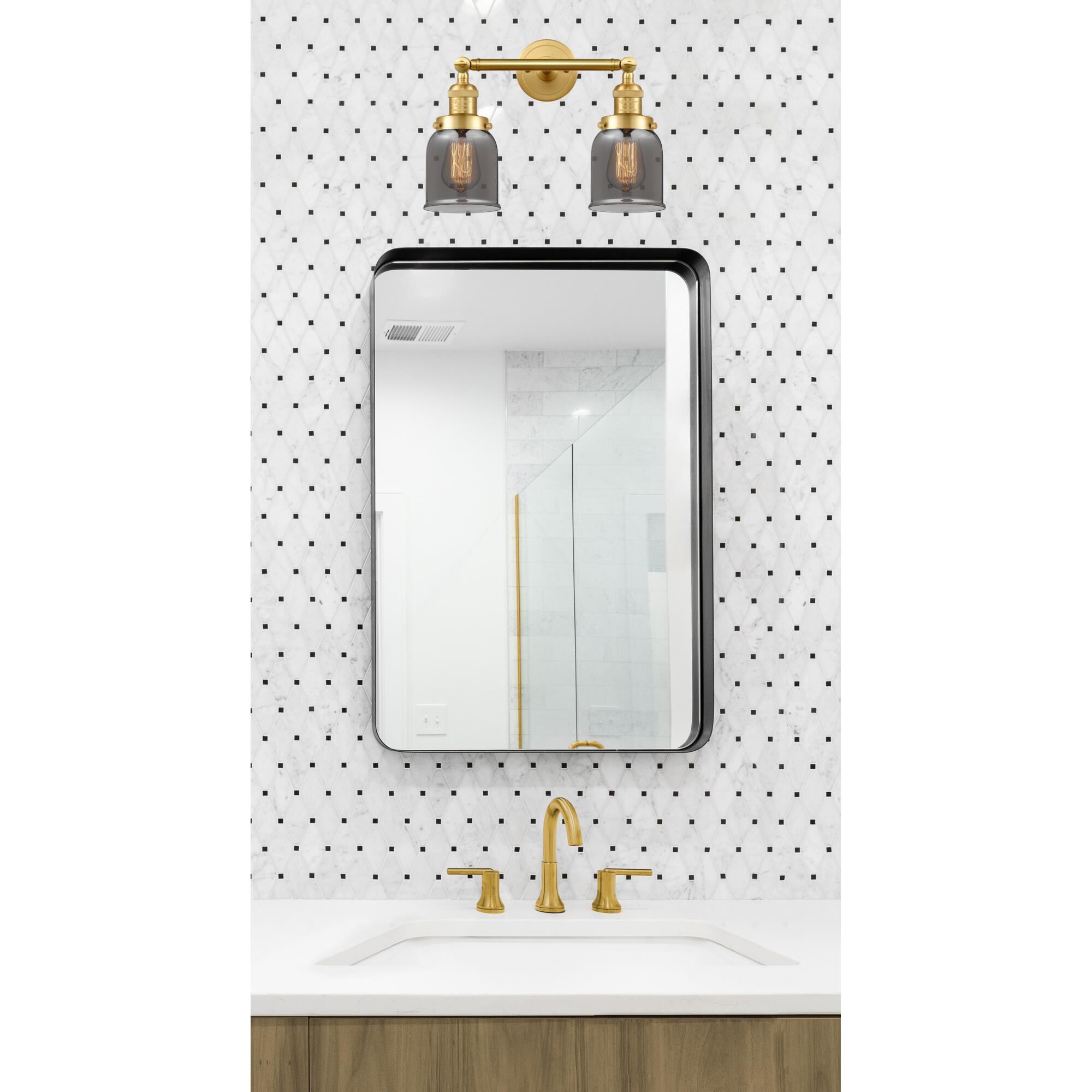 Bruno Marashlian Small Bell 16 Inch 2 Light Bath Vanity Light by Innovations Lighting