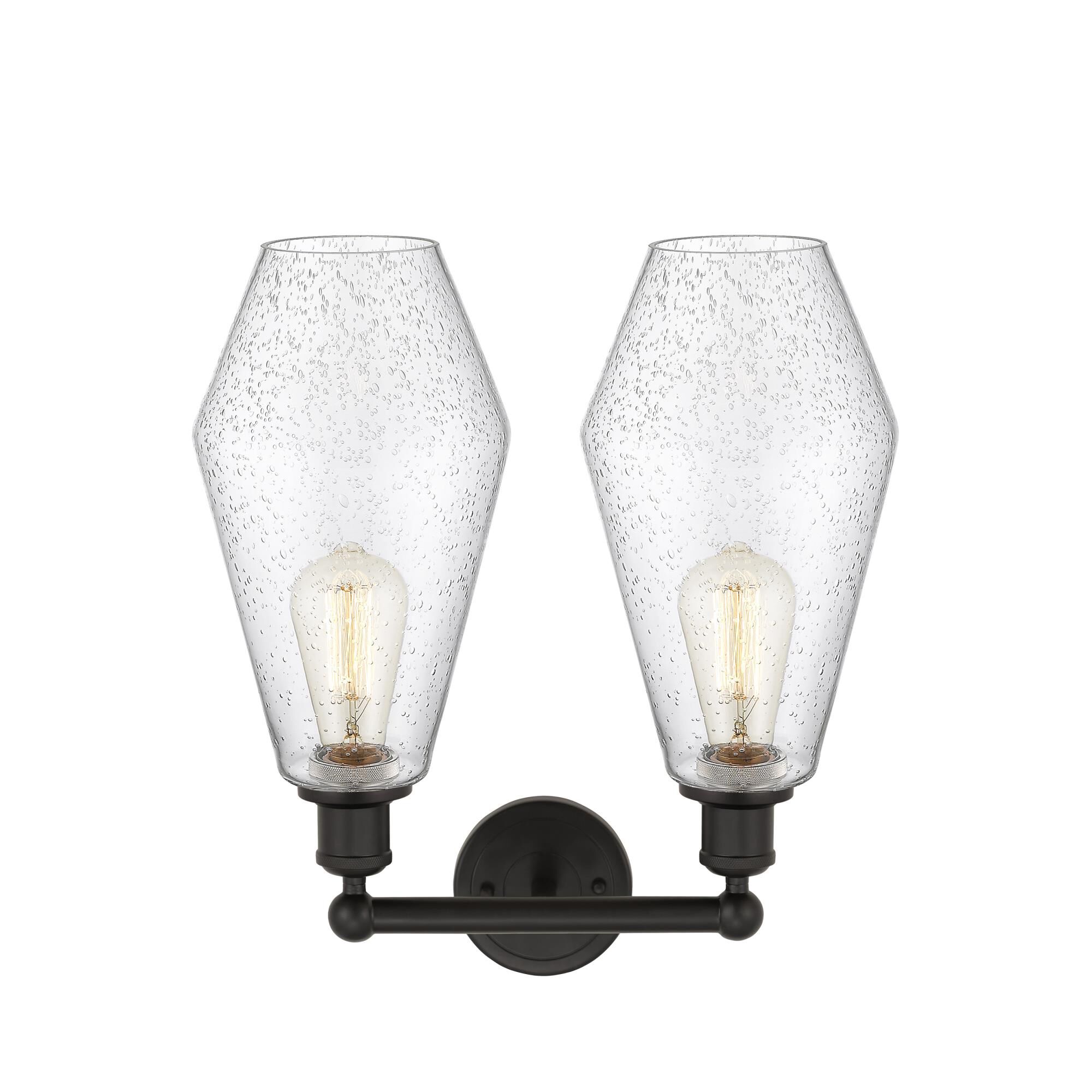 Shown in Oil Rubbed Bronze finish and Seedy glass