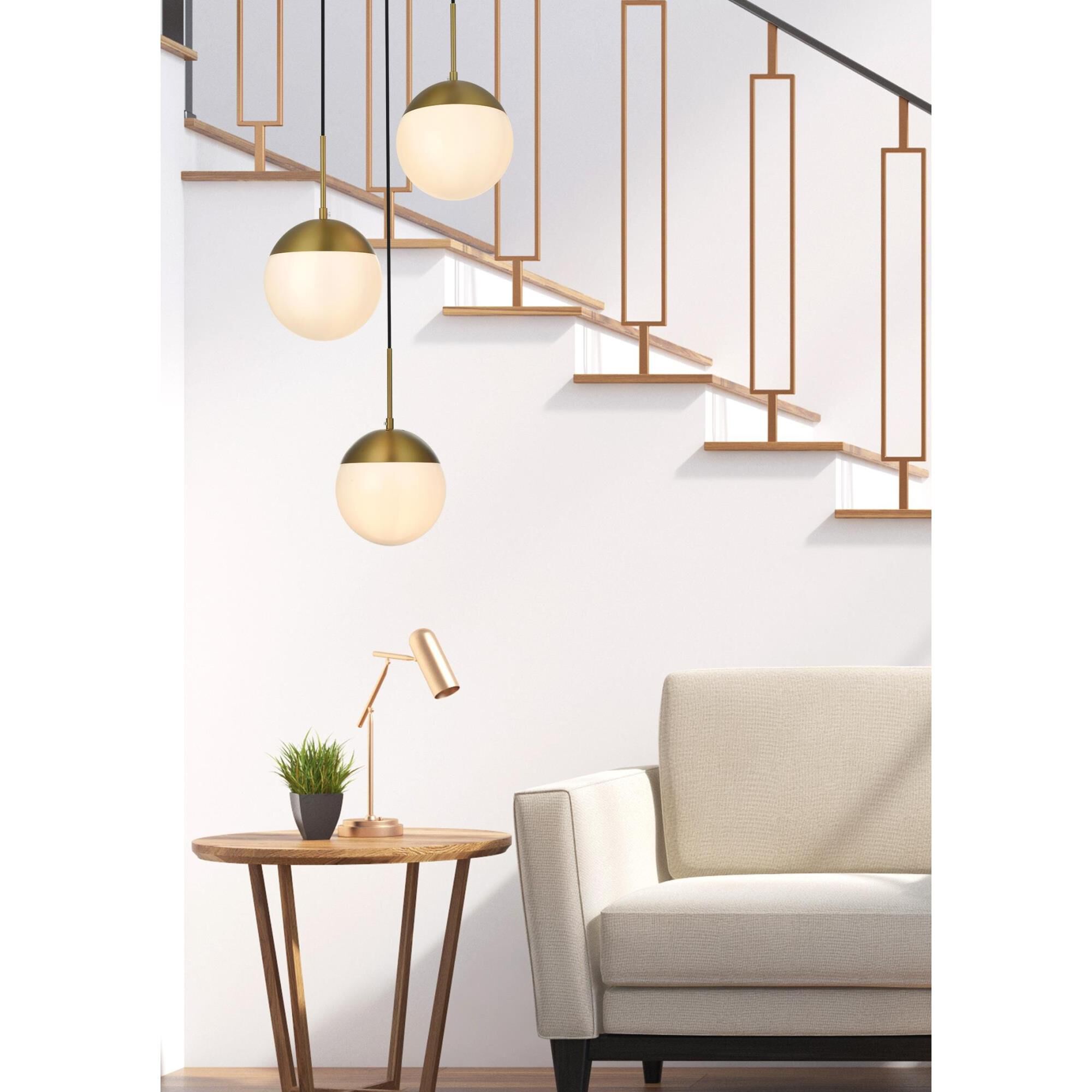 Shown in Satin Gold And Frosted White finish