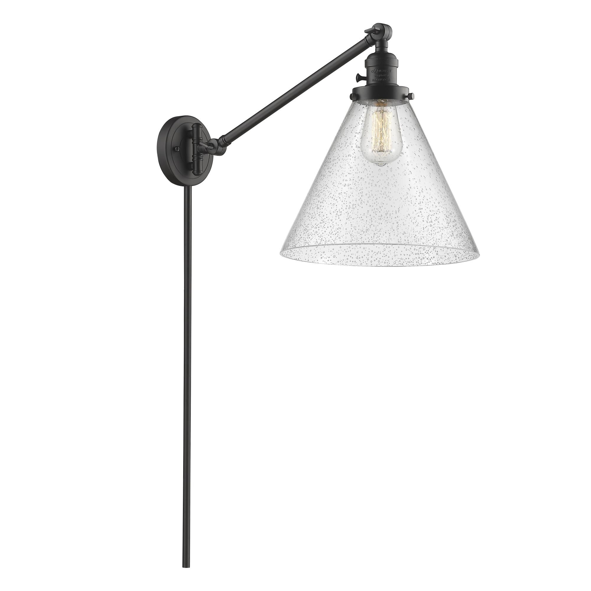 Shown in Oil Rubbed Bronze finish and Seedy glass