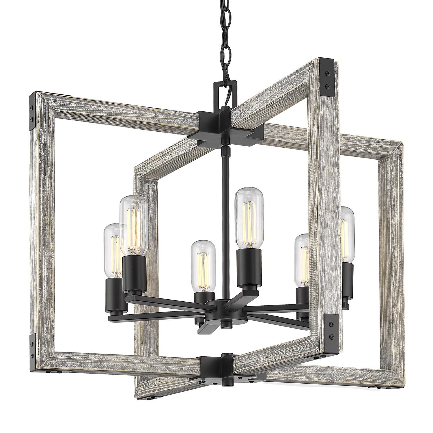 Lowell 26 Inch 6 Light Chandelier by Golden Lighting