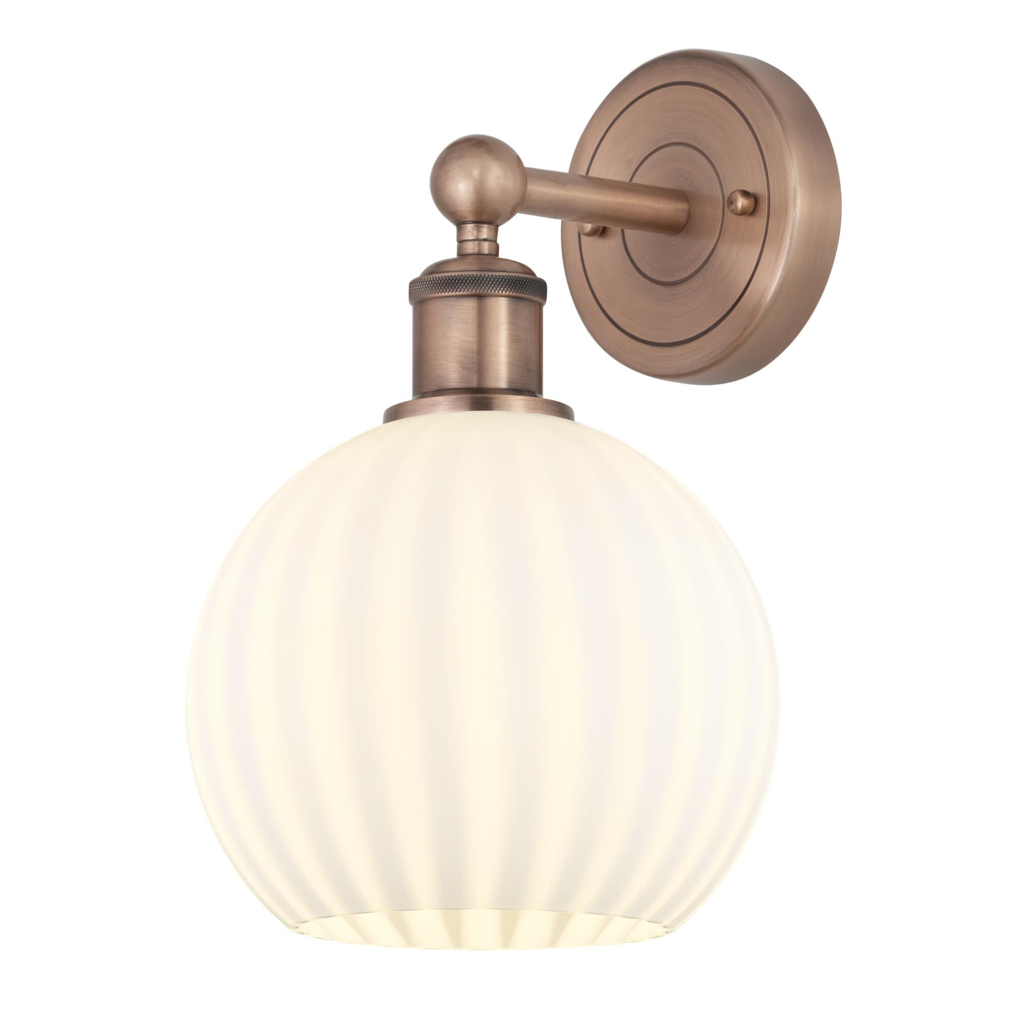 Shown in Antique Copper finish and White Venetian glass