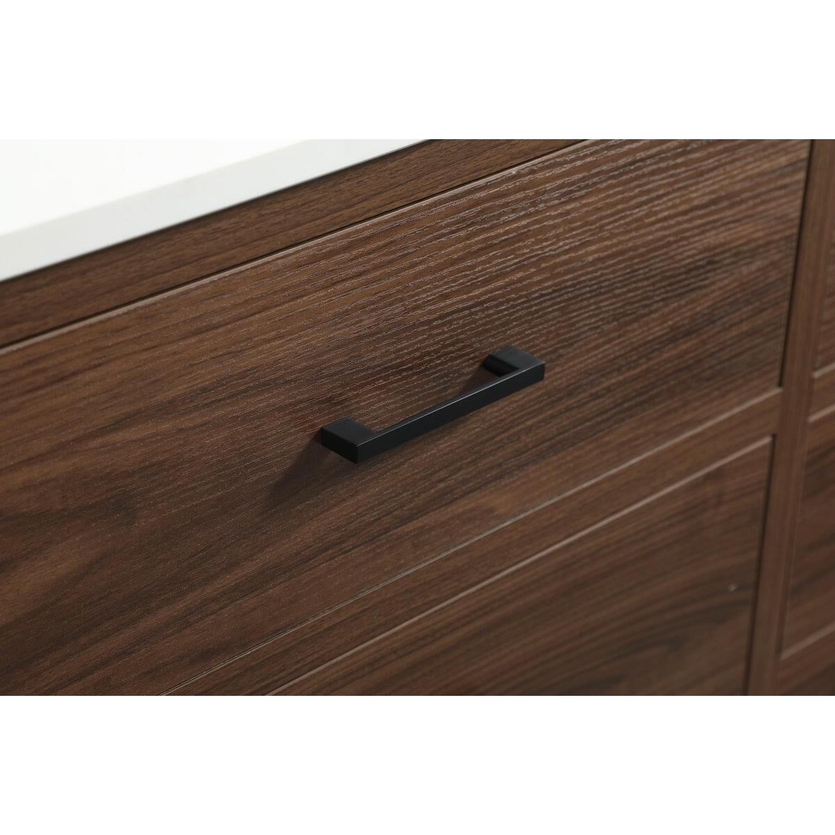 Shown in Walnut finish and Without Backsplash accent