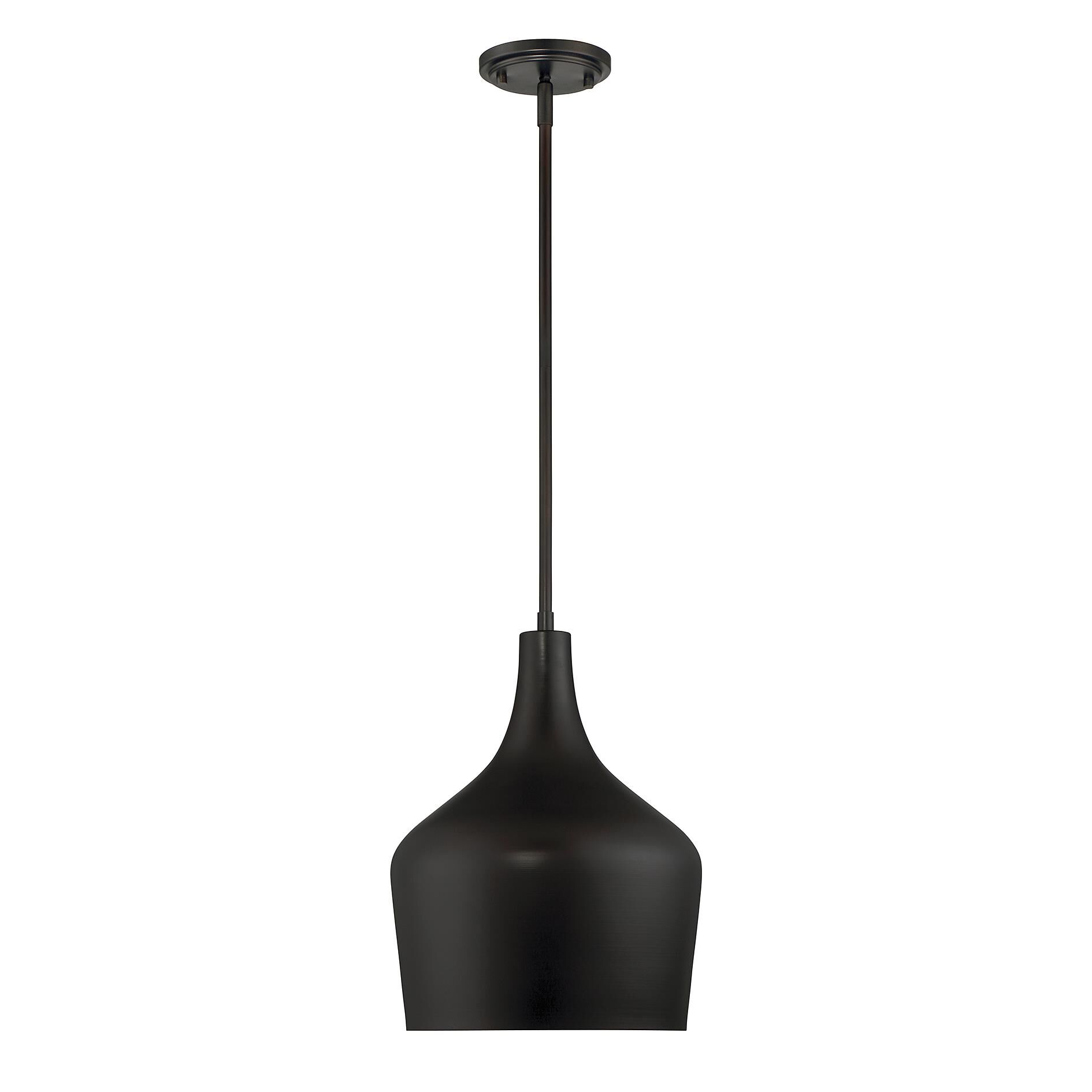 Shown in Oil Rubbed Bronze finish and Oil Rubbed Bronze Metal shade