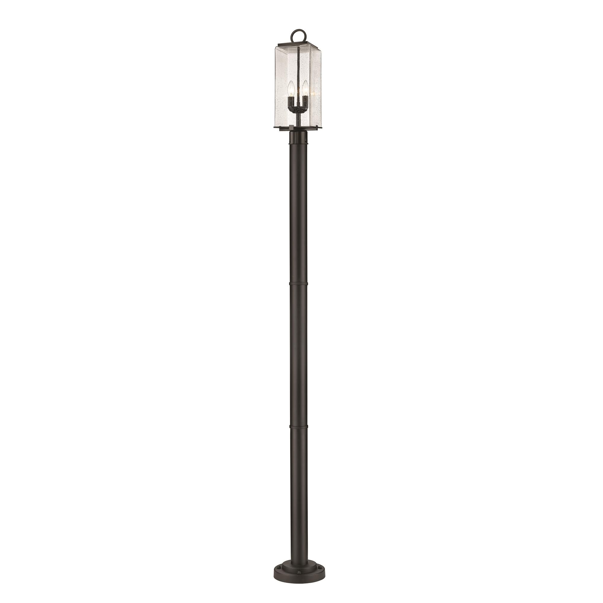 Shown in Black finish and Glass shade
