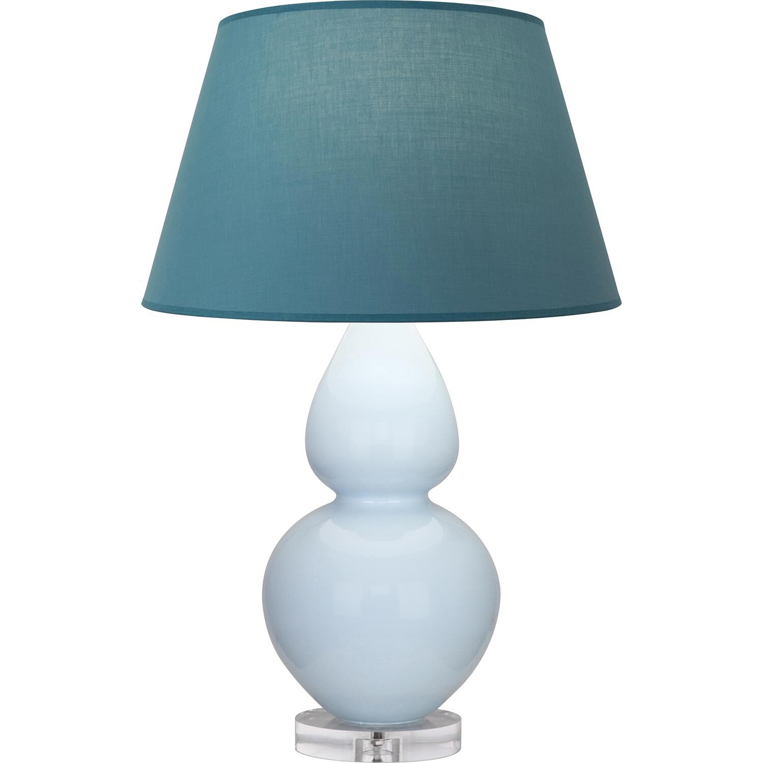 Shown in Baby Blue finish and Bright Blue and Gray shade and Lucite accent