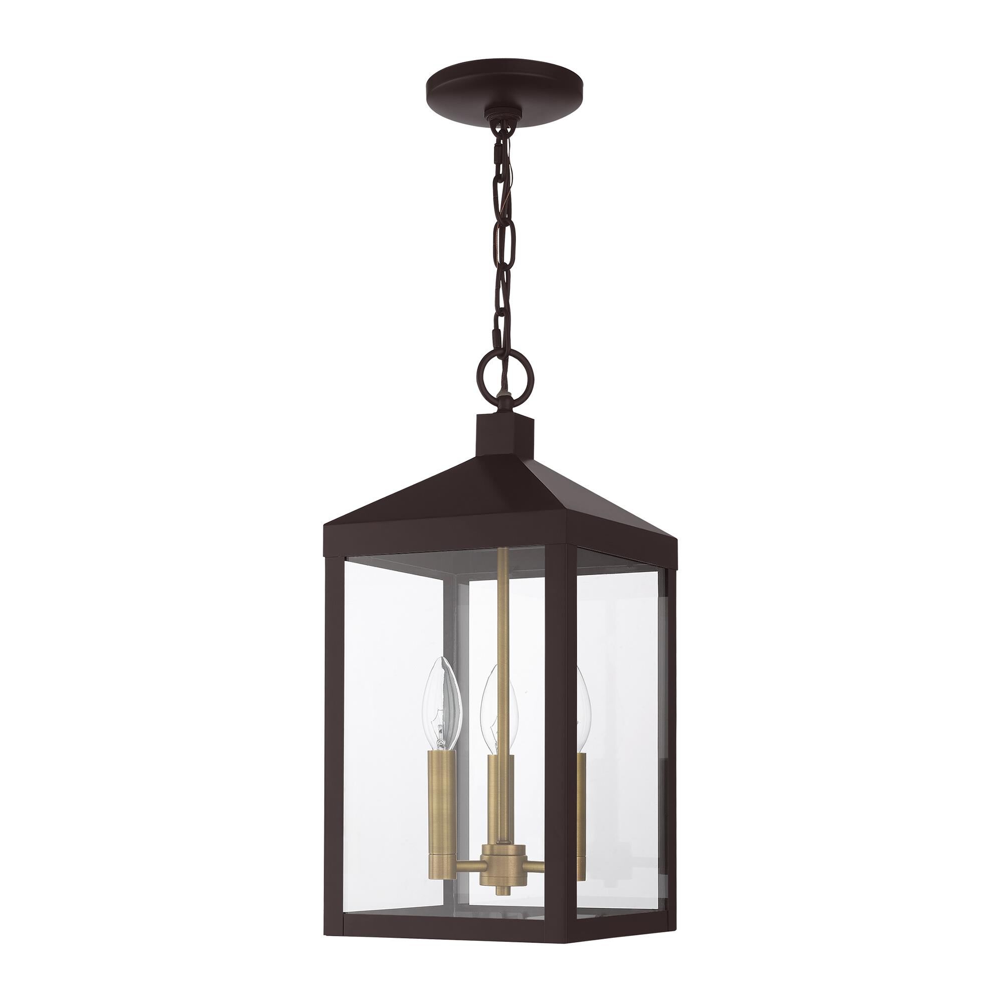 Nyack 18 Inch Tall 3 Light Outdoor Hanging Lantern by Livex Lighting