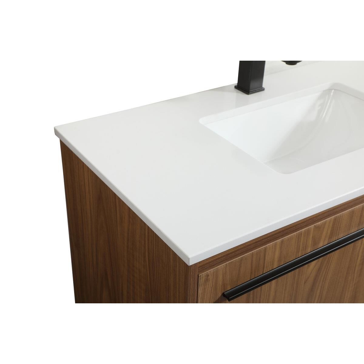 Shown in Walnut Brown finish and Without Backsplash accent